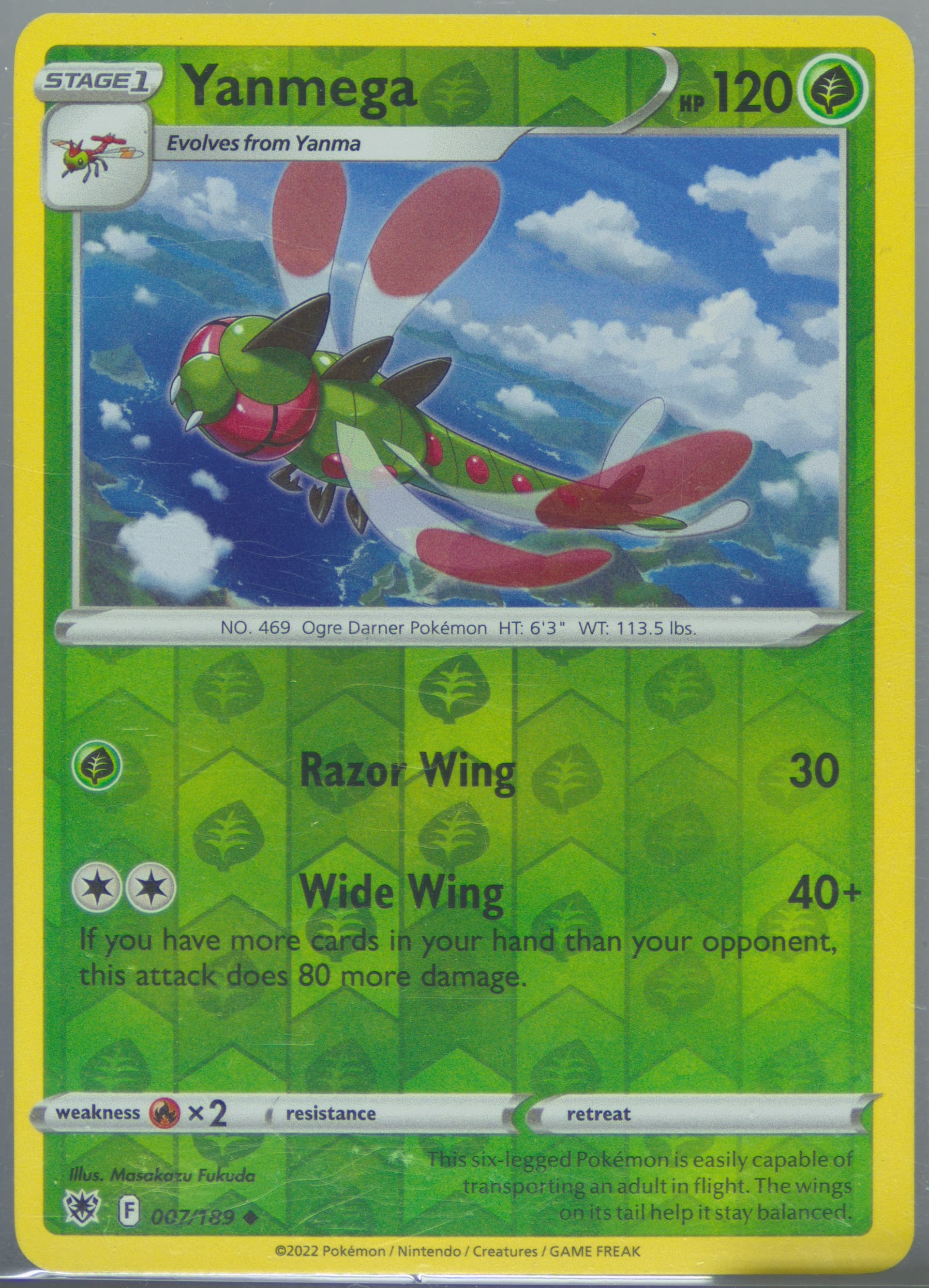 Yanmega-Reverse Foil (007) 2022 Pokemon Sword & Shield Astral Radiance