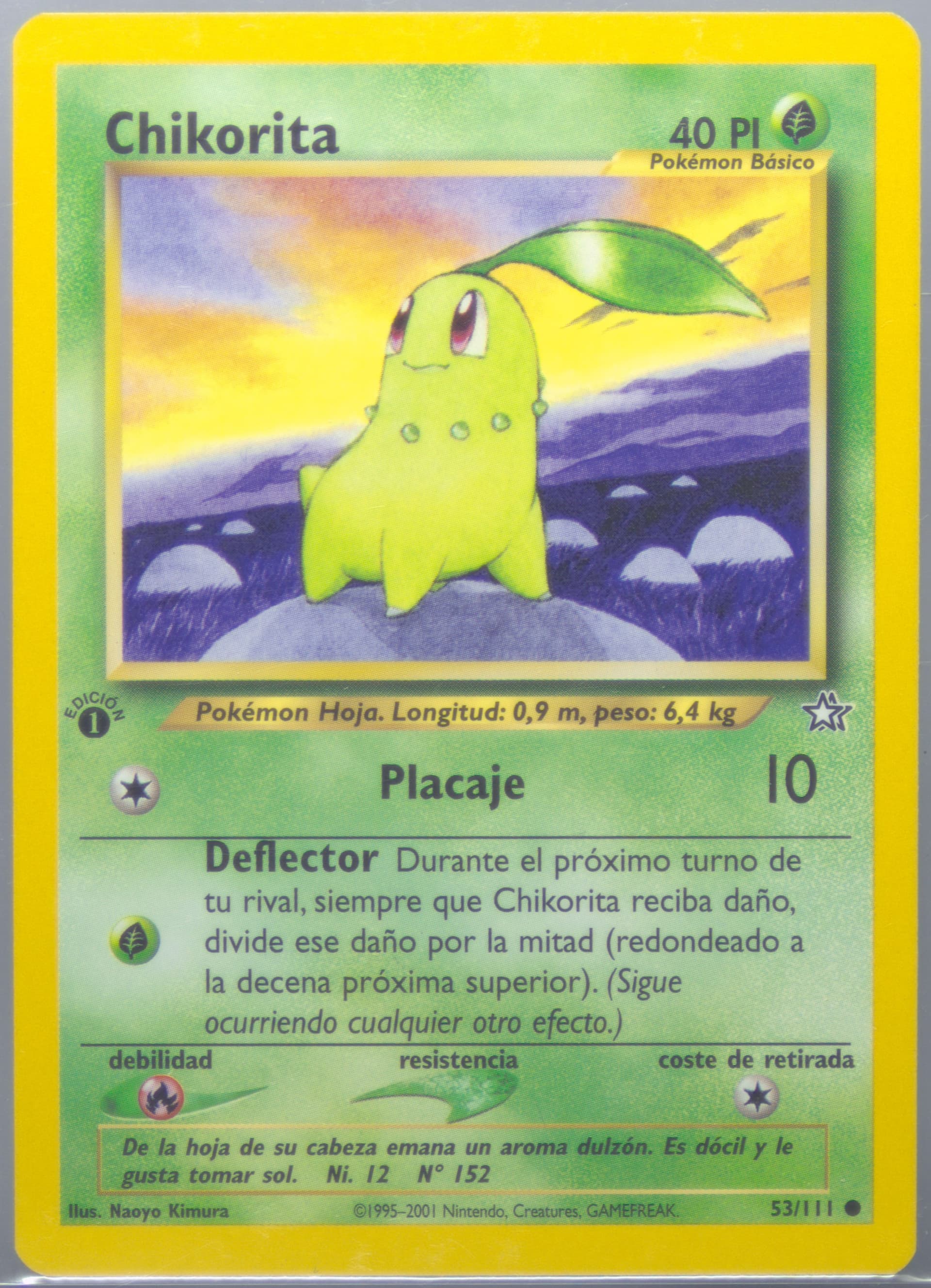 Chikorita 1st Edition (53) 2001 Pokemon Spanish Neo Genesis