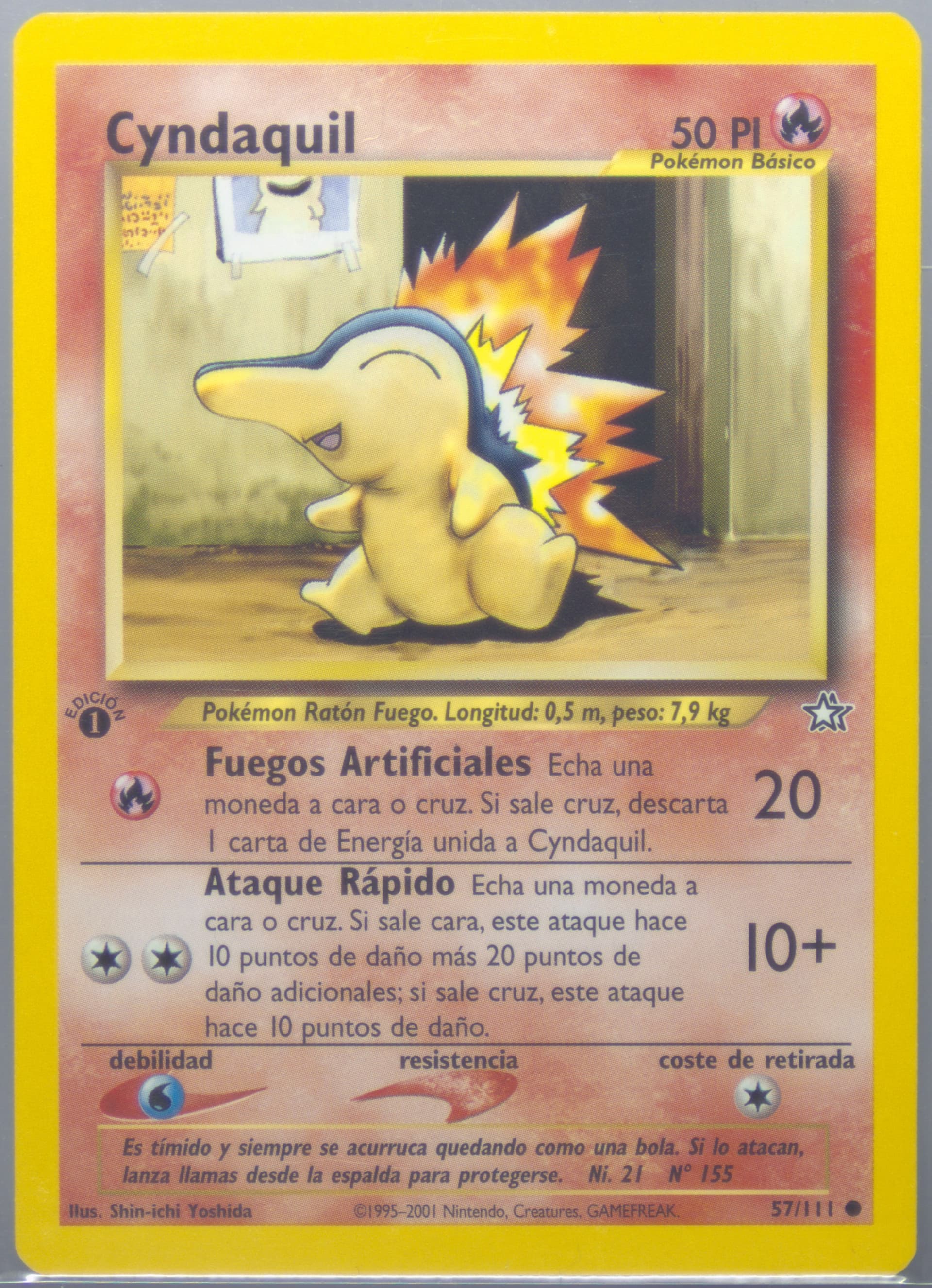 Cyndaquil 1st Edition (57) 2001 Pokemon Spanish Neo Genesis