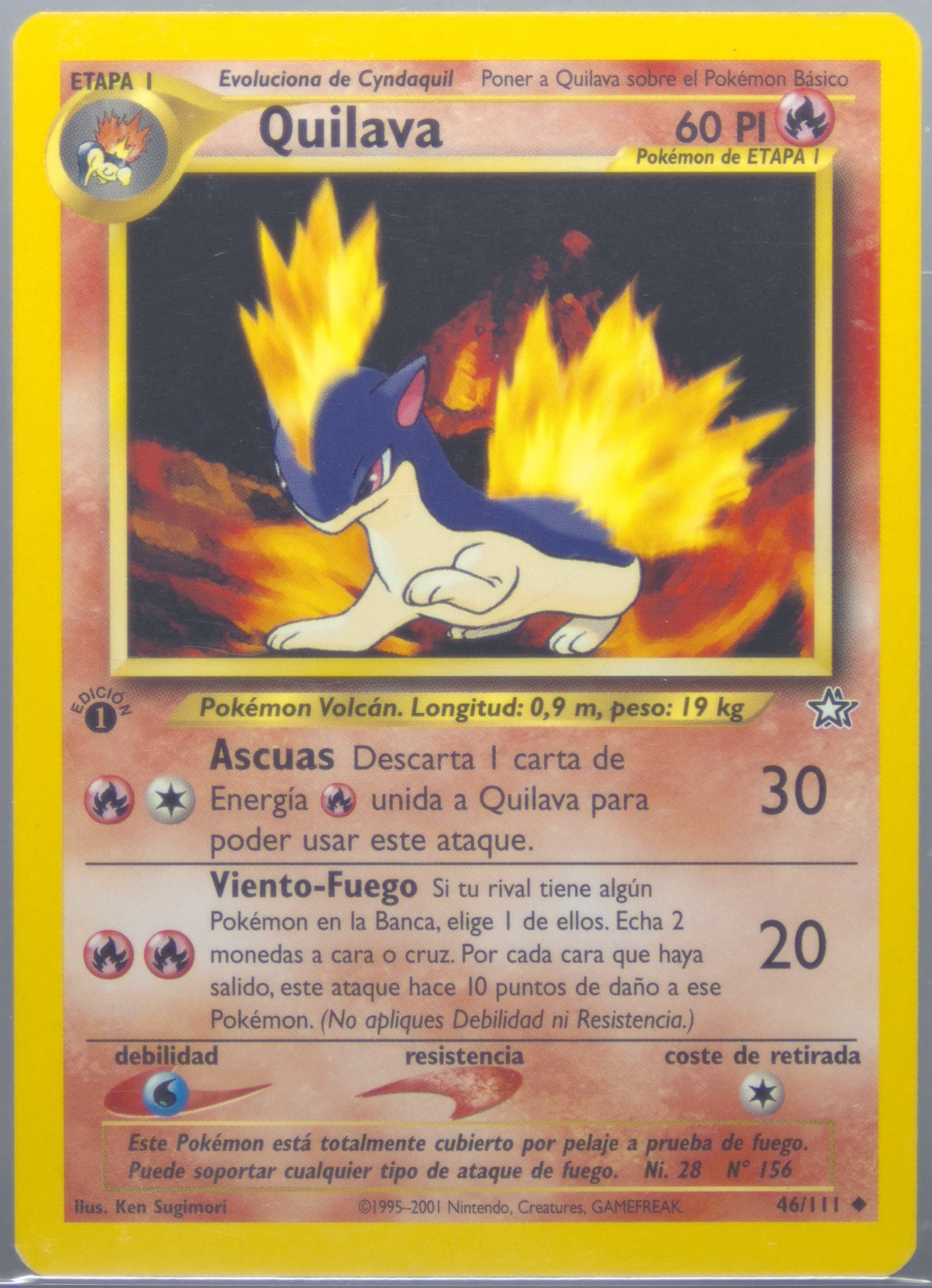 Quilava 1st Edition (46) 2001 Pokemon Spanish Neo Genesis
