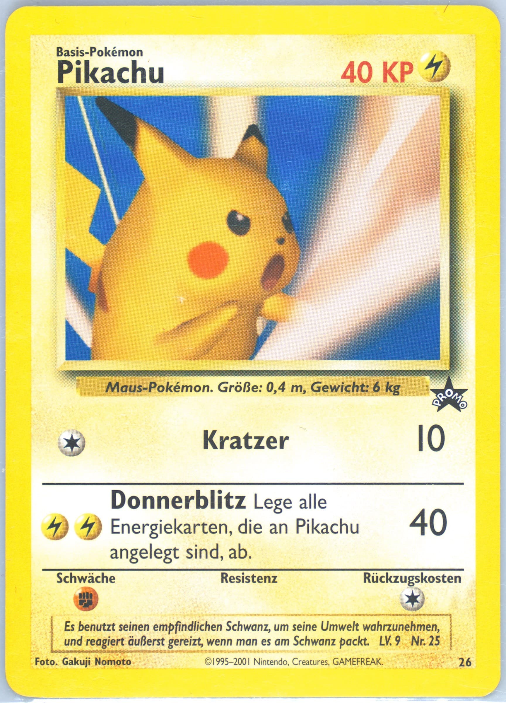 Pikachu Pokemon League-German (26) 2001 Pokemon Promo Black Star