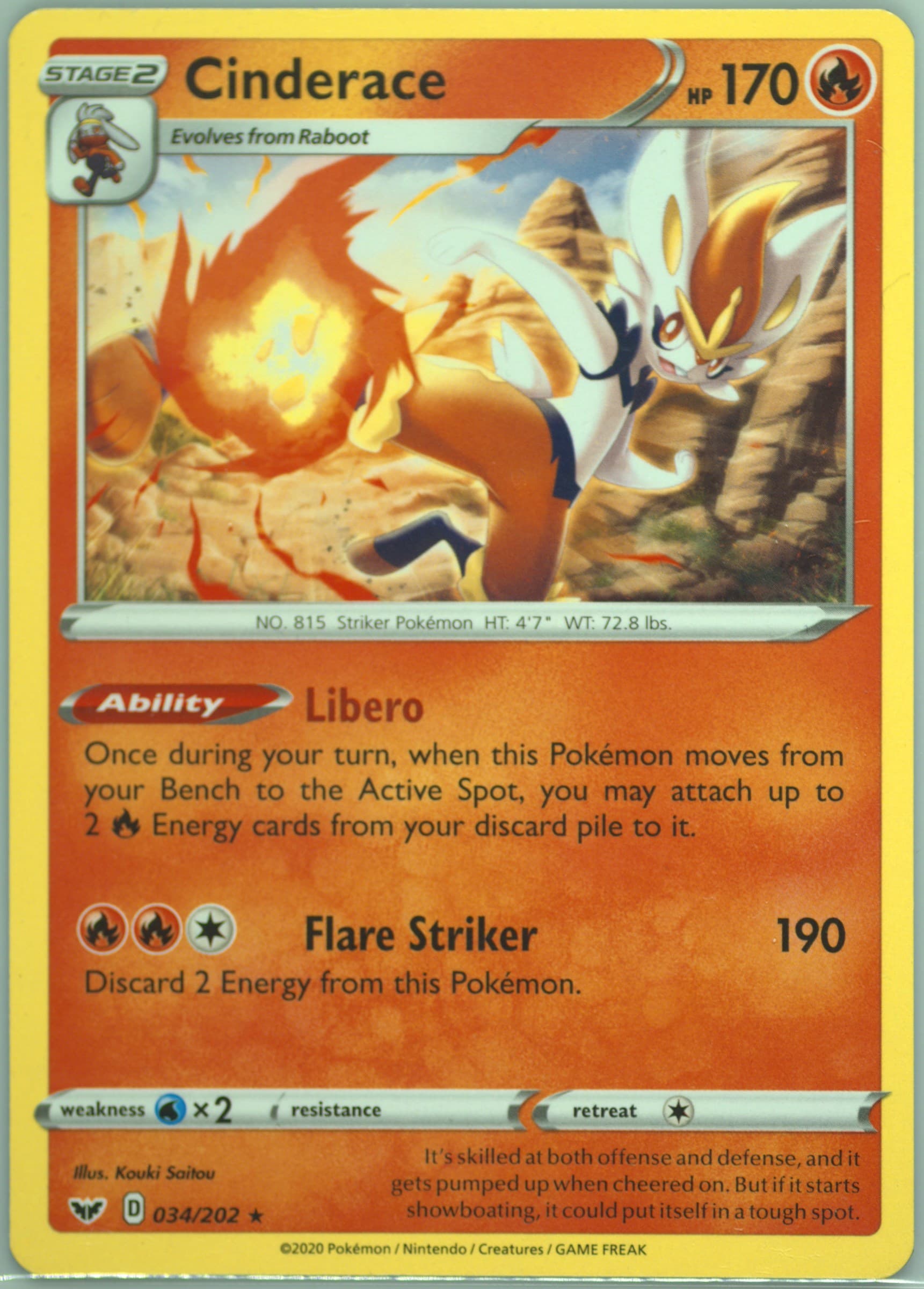 Cinderace 2021 Victini V Battle Deck (034) 2020 Pokemon Sword & Shield