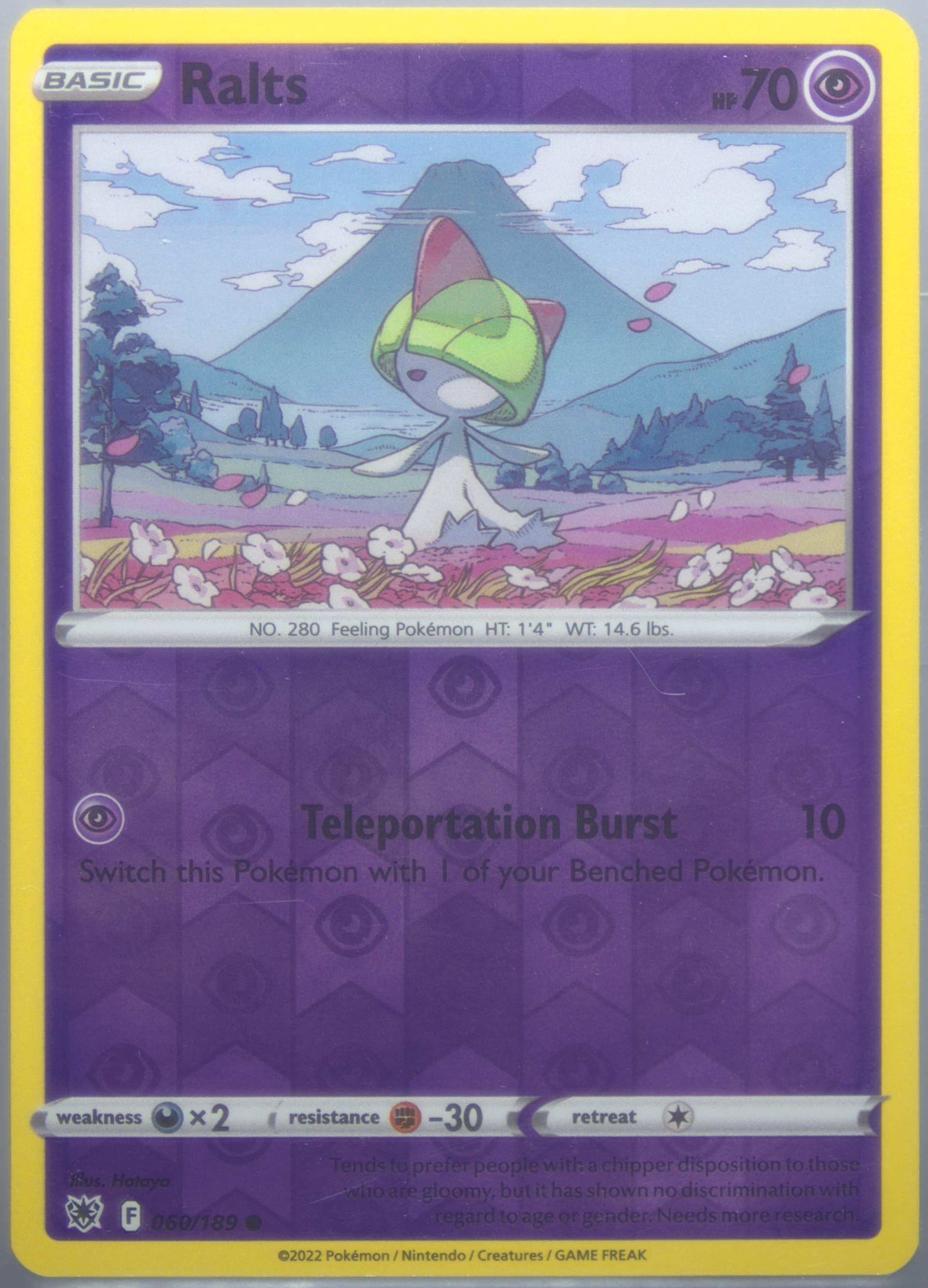 Ralts-Reverse Foil (060) 2022 Pokemon Sword & Shield Astral Radiance