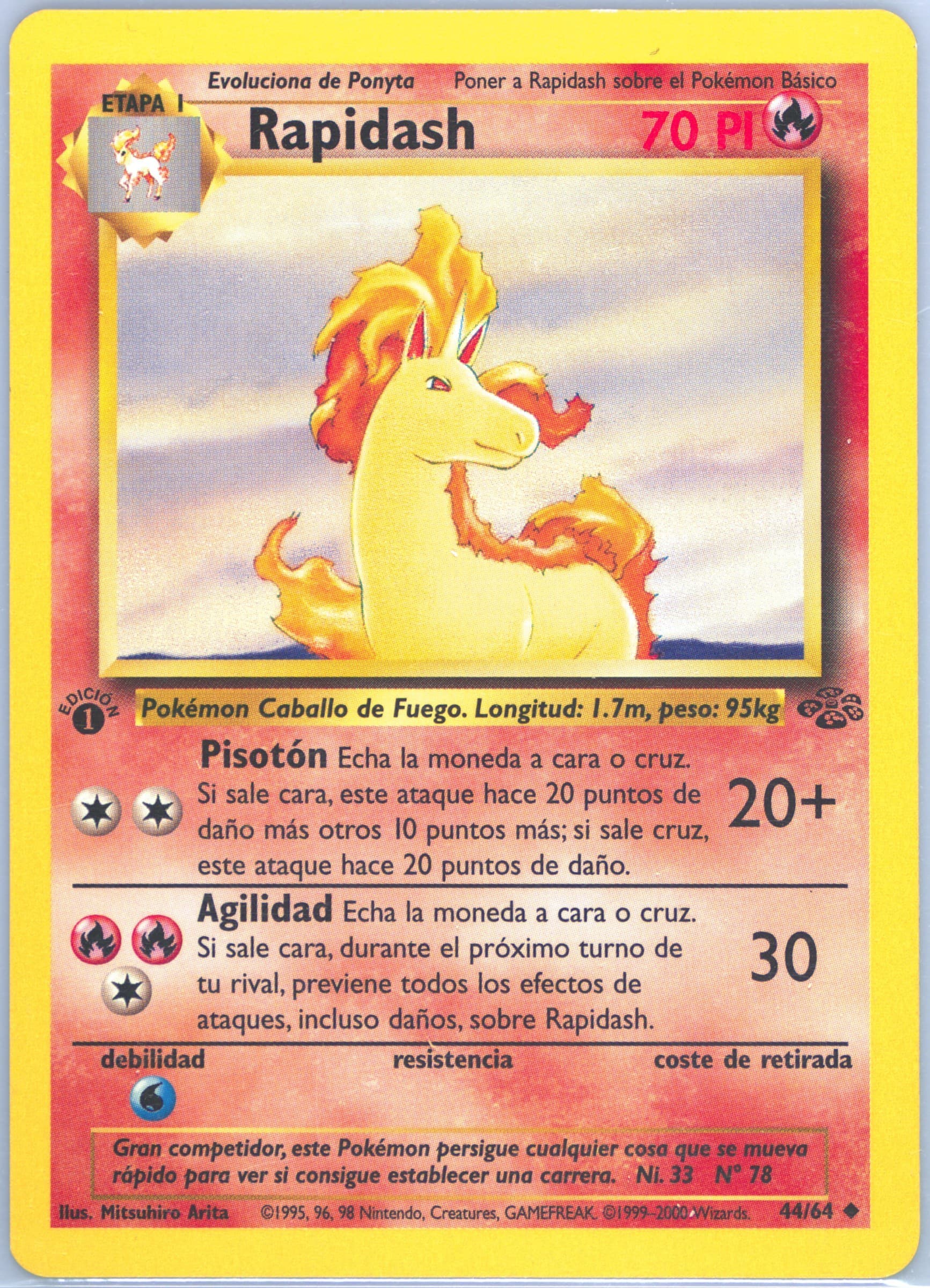 Rapidash 1st Edition (44) 2000 Pokemon Spanish Jungle