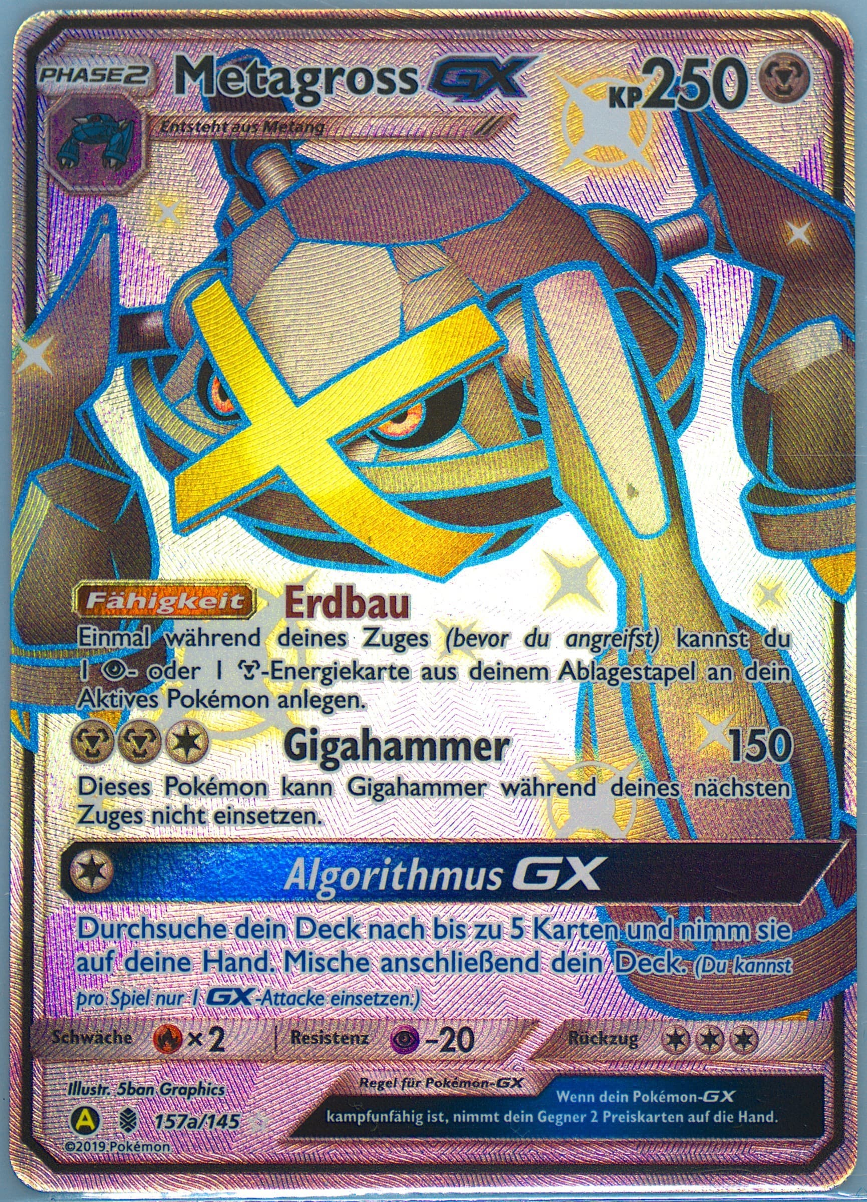 Full Art/Metagross GX 2019 Yellow A Alternate Art Hidden Fates Ultra Ball Collection-German (157a) 2017 Pokemon Sun & Moon Guardians Rising