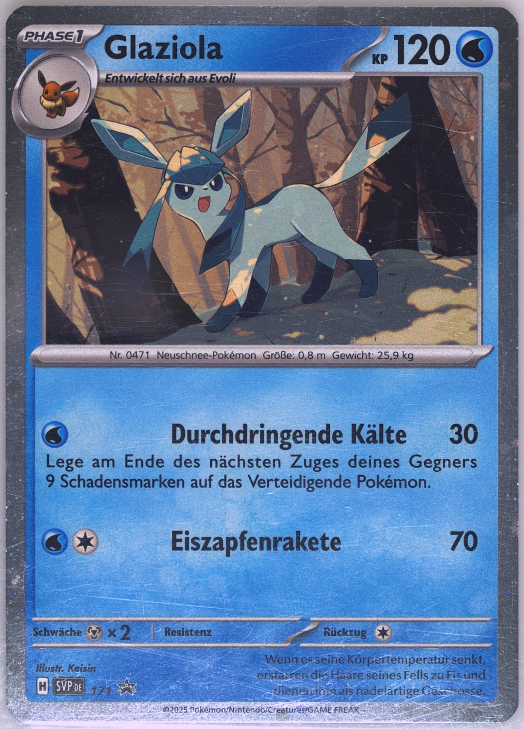 Glaceon Prismatic Evolutions Tech Sticker Collection (171) 2025 Pokemon German Svp de-SV Black Star Promo