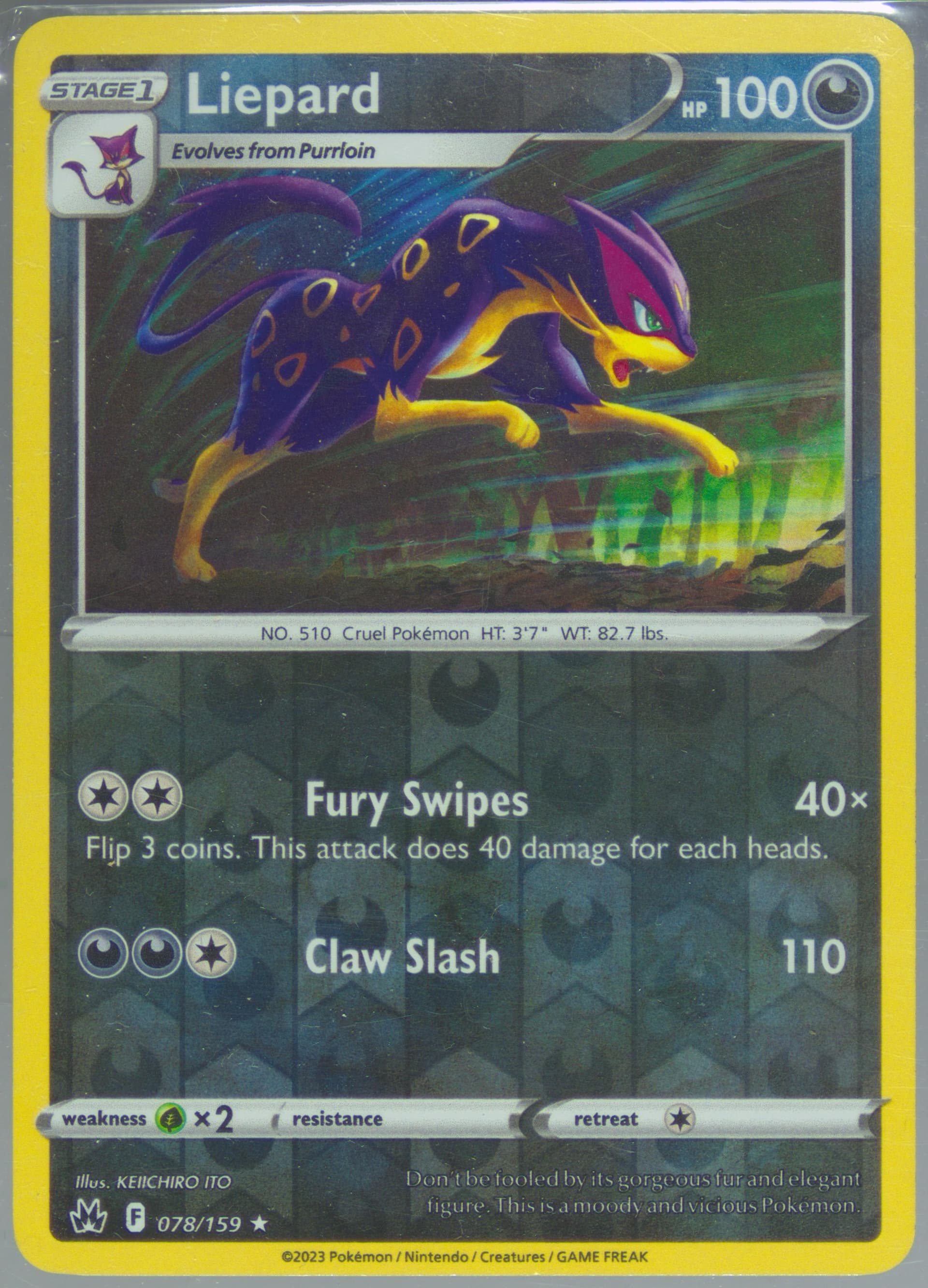 Liepard-Reverse Foil (078) 2023 Pokemon Sword and Shield Crown Zenith