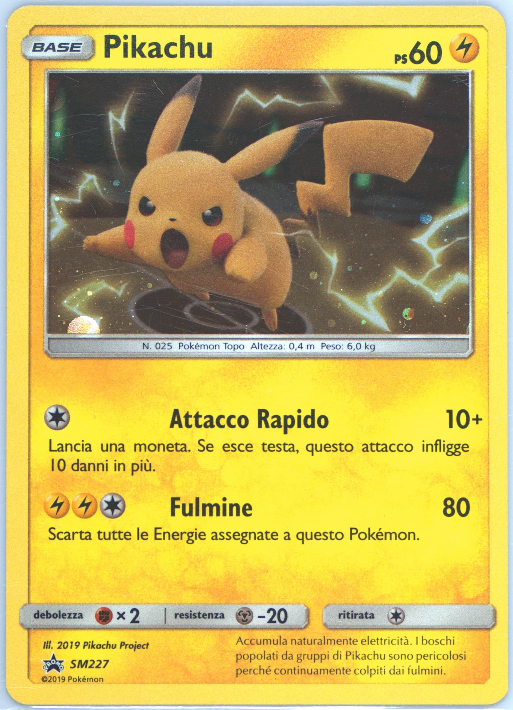 Pikachu-Holo Fall 2019 Collector Chest-Italian (SM227) 2019 Pokemon SM Black Star Promo