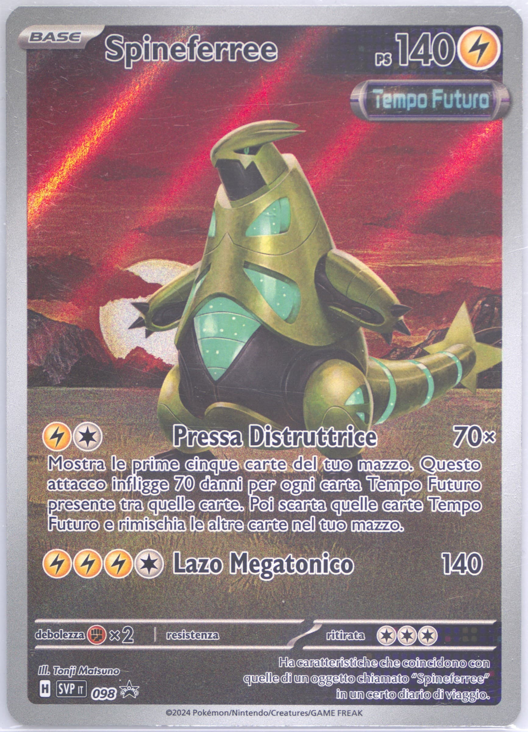 Iron Thorns Temporal Forces Elite Trainer Box-Iron Leaves (098) 2024 Pokemon Italian Svp It-SV Black Star Promo