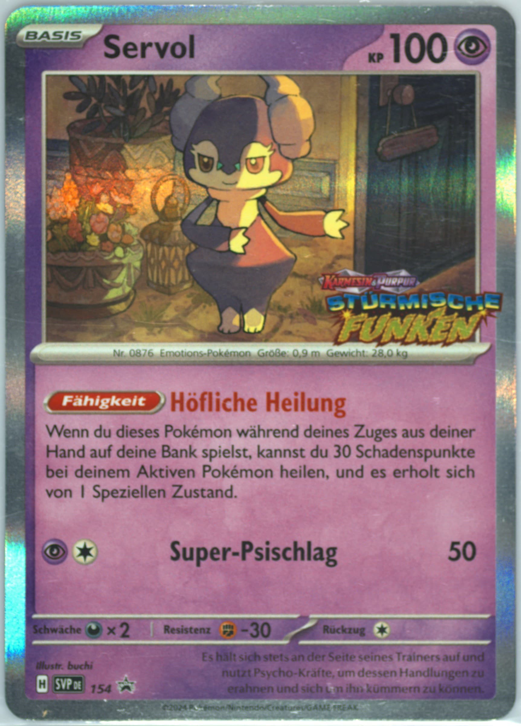 Indeedee Surging Sparks Prerelease (154) 2024 Pokemon German Svp de-SV Black Star Promo