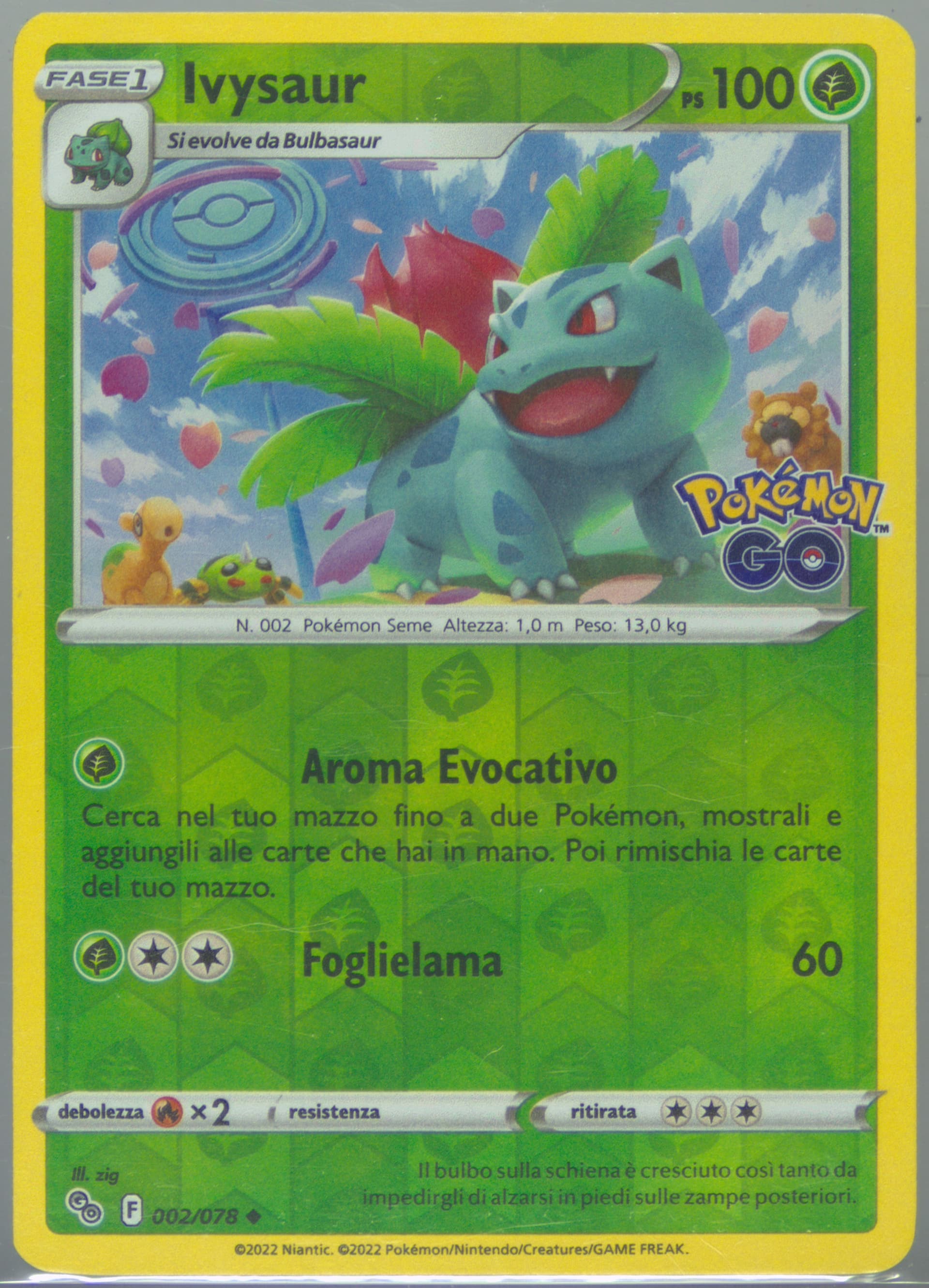 Ivysaur-Reverse Foil Italian (002) 2022 Pokemon Go