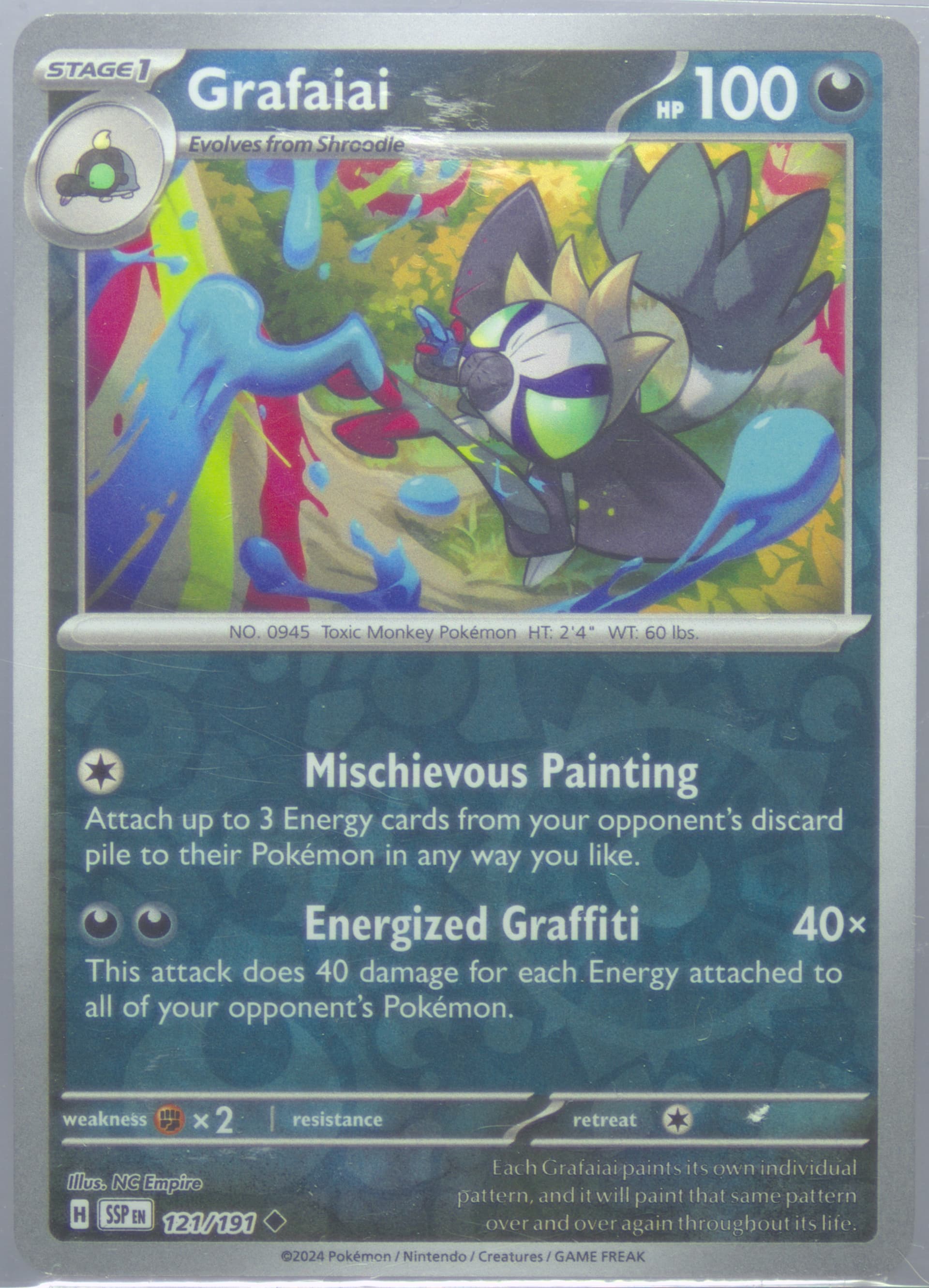 Grafaiai Reverse Holo (121) 2024 Pokemon Ssp EN-Surging Sparks
