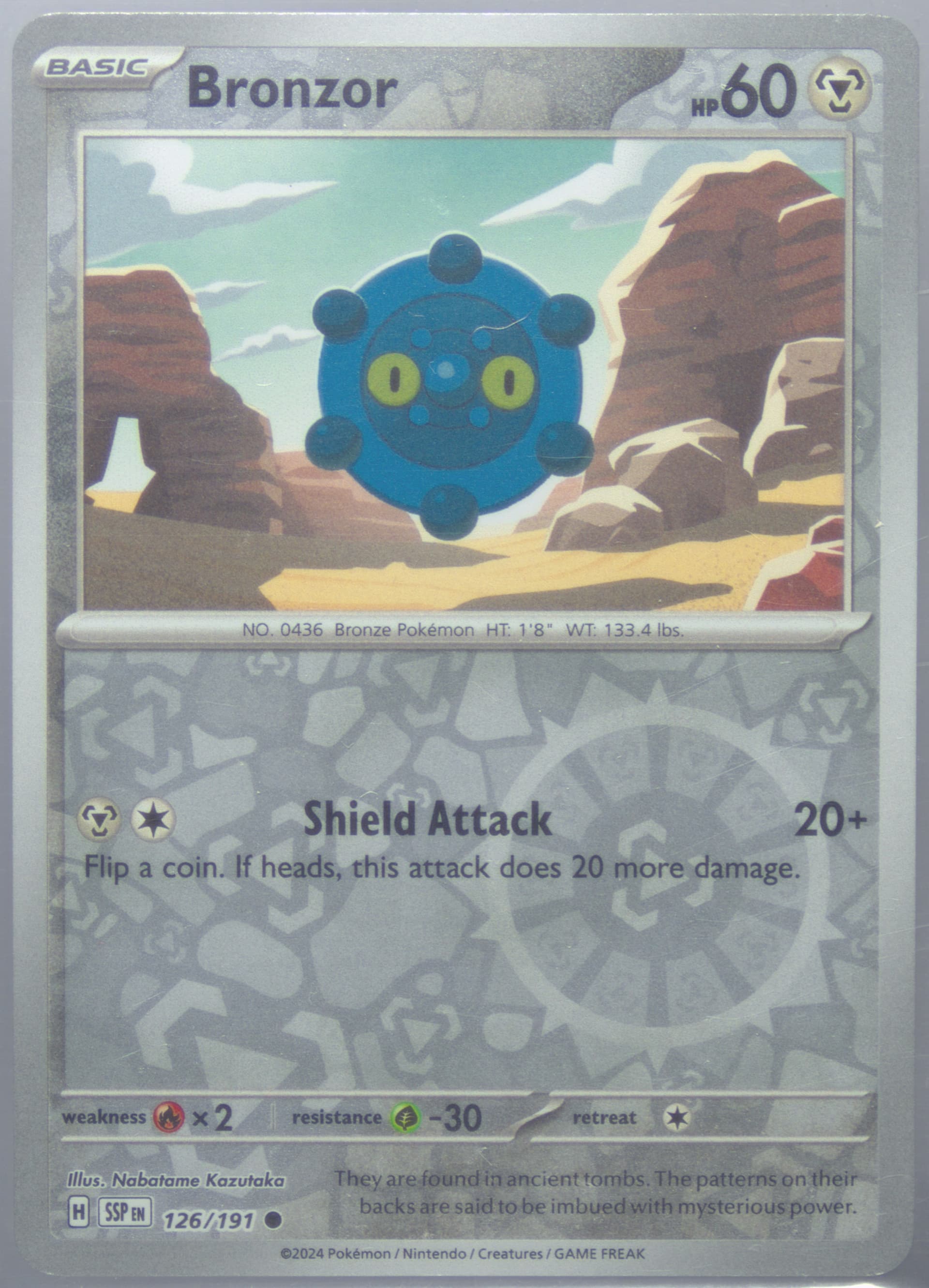 Bronzor Reverse Holo (126) 2024 Pokemon Ssp EN-Surging Sparks