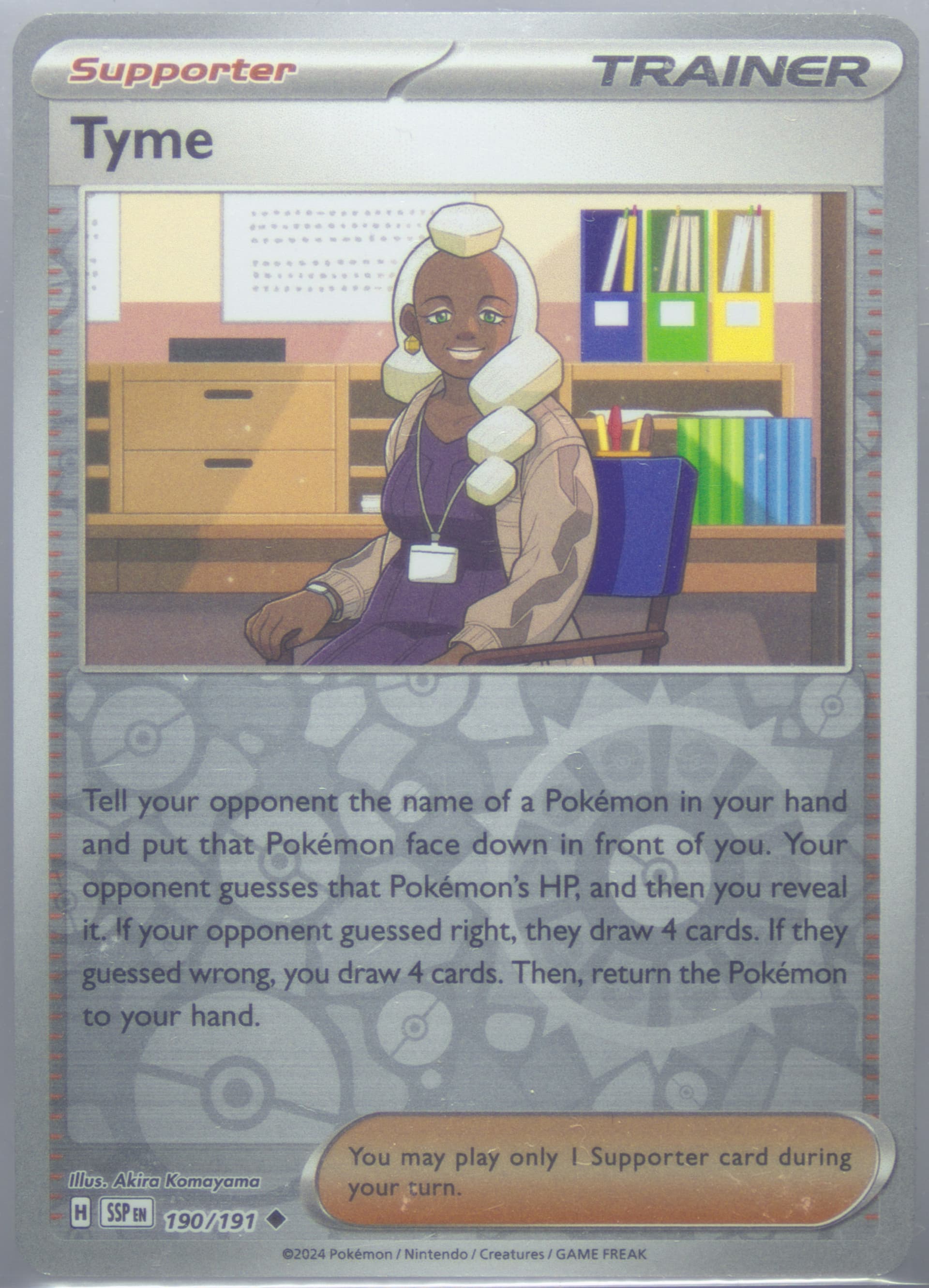 Tyme Reverse Holo (190) 2024 Pokemon Ssp EN-Surging Sparks
