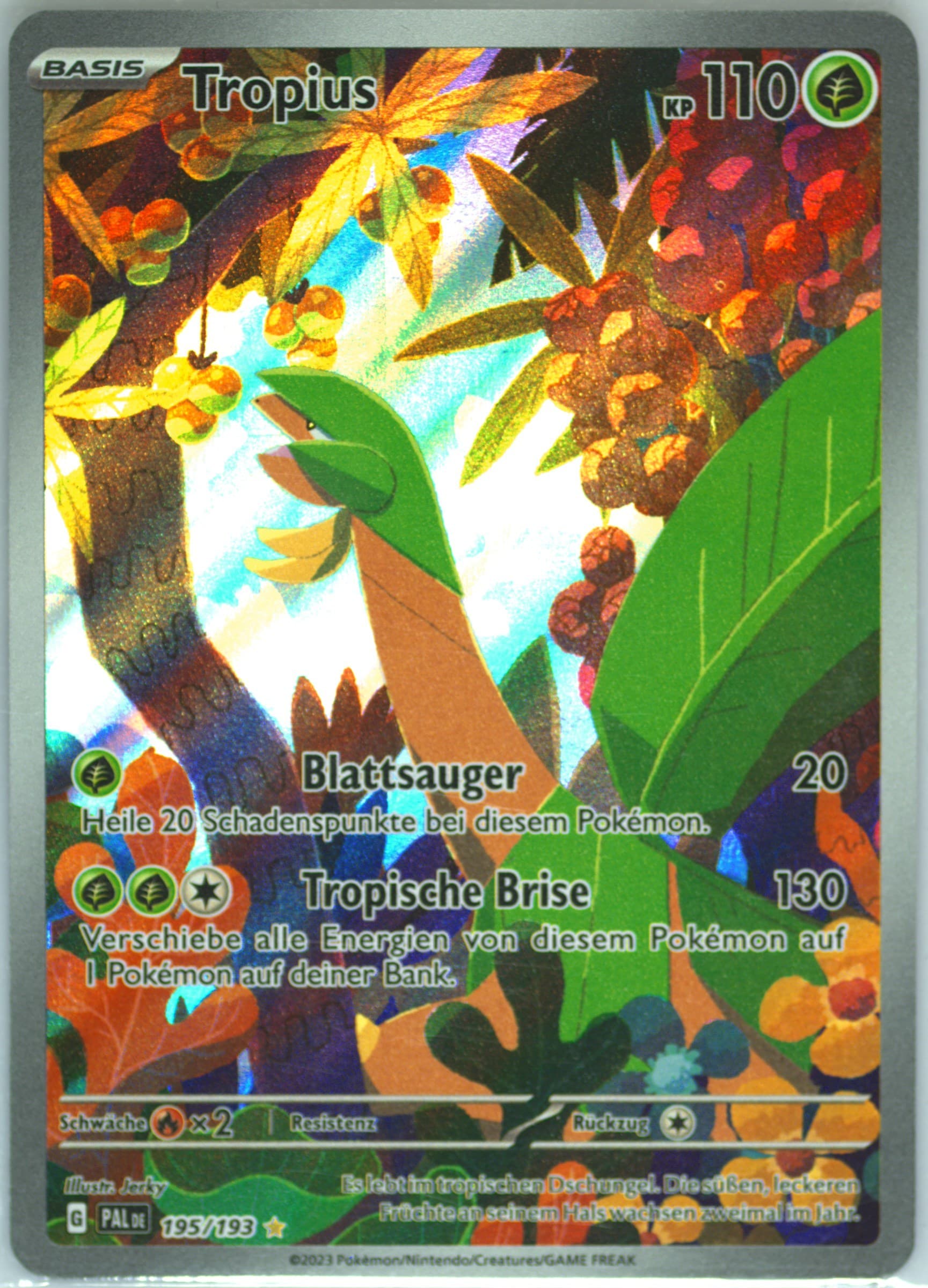 Tropius Illustration Rare (195) 2023 Pokemon German Pal de-Paldea Evolved