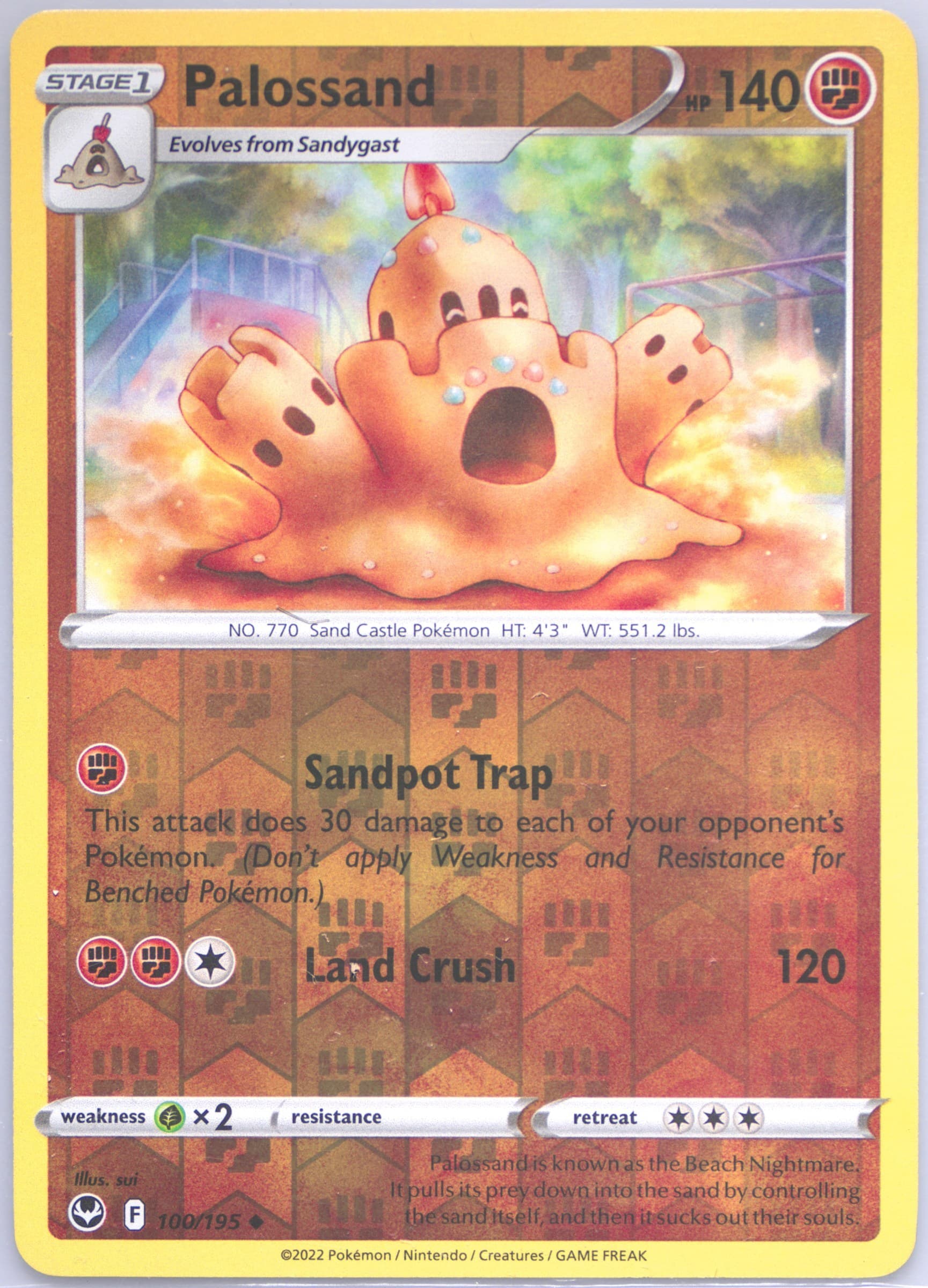 Palossand-Reverse Foil (100) 2022 Pokemon Sword & Shield Silver Tempest