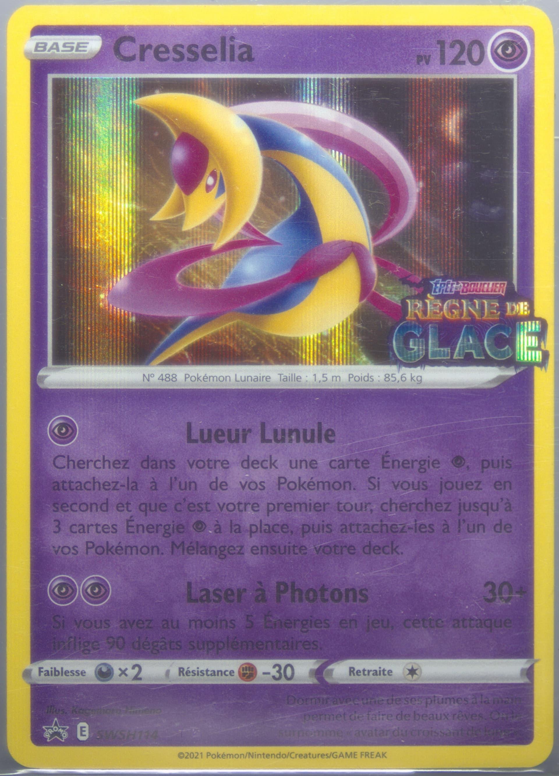 Cresselia-Holo Prerelease-French (114) 2021 Pokemon Swsh Black Star Promo