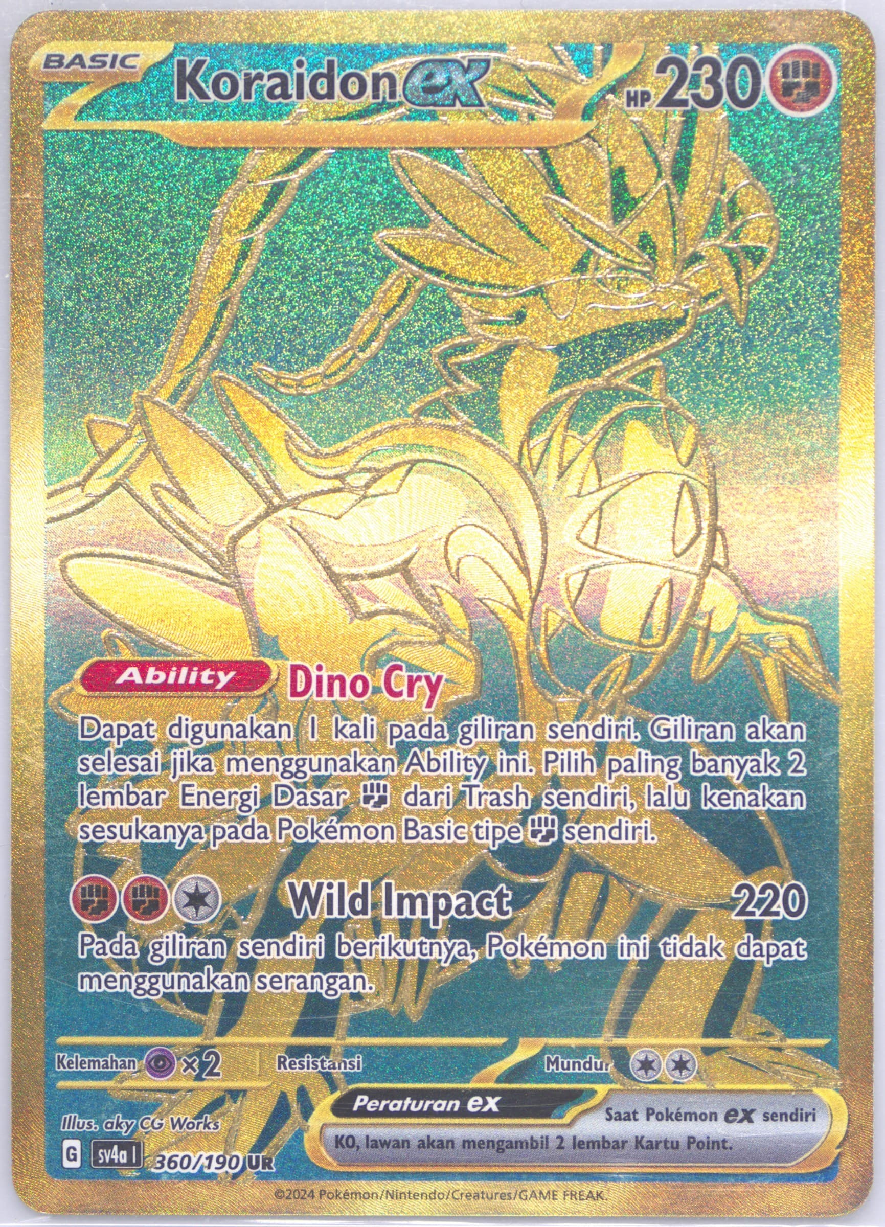 Koraidon EX Ultra Rare (360) 2024 Pokemon Indonesian Sv4a I-Shiny Treasure EX