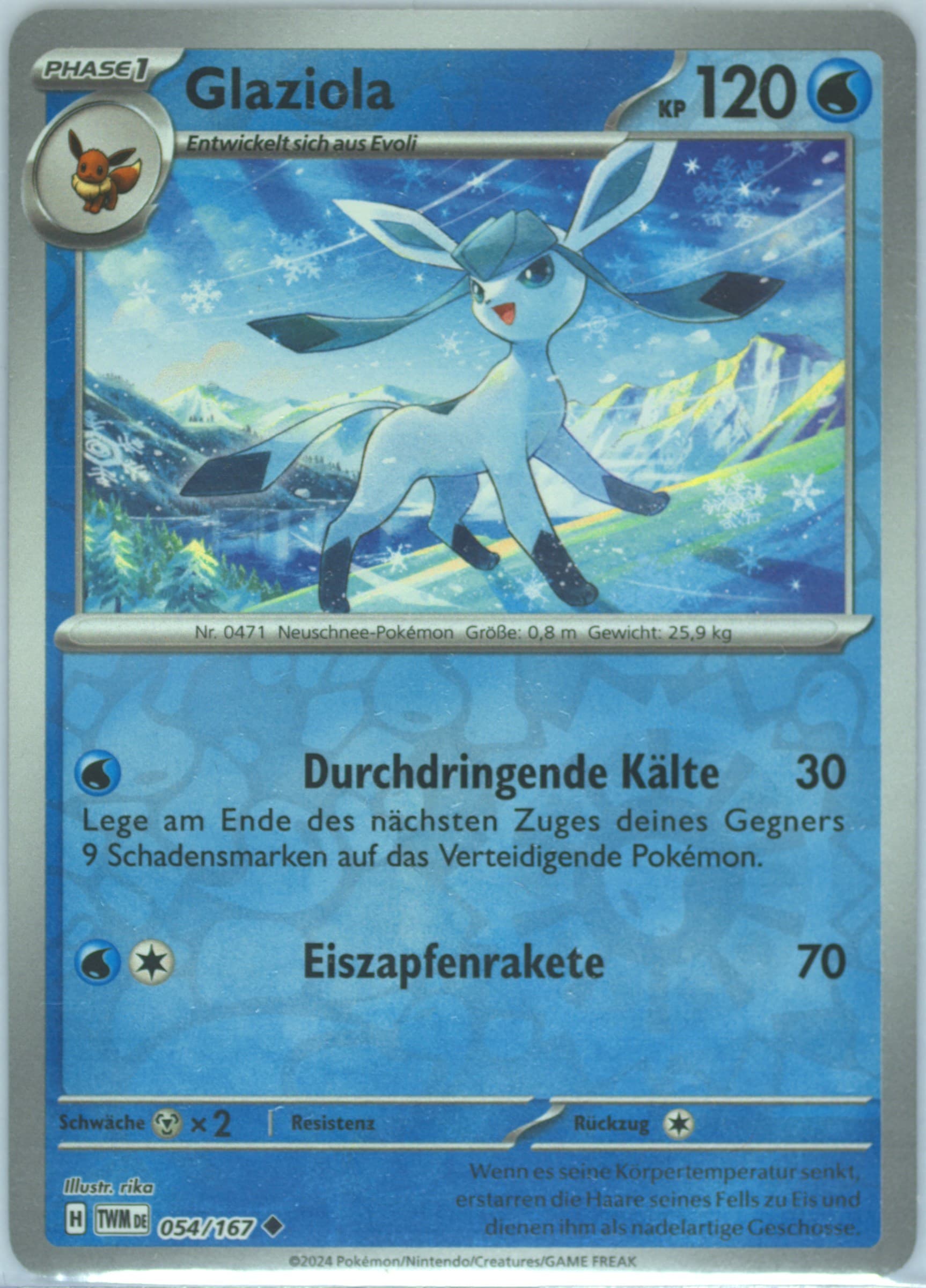 Glaceon Reverse Holo (054) 2024 Pokemon German Twm de-Twilight Masquerade