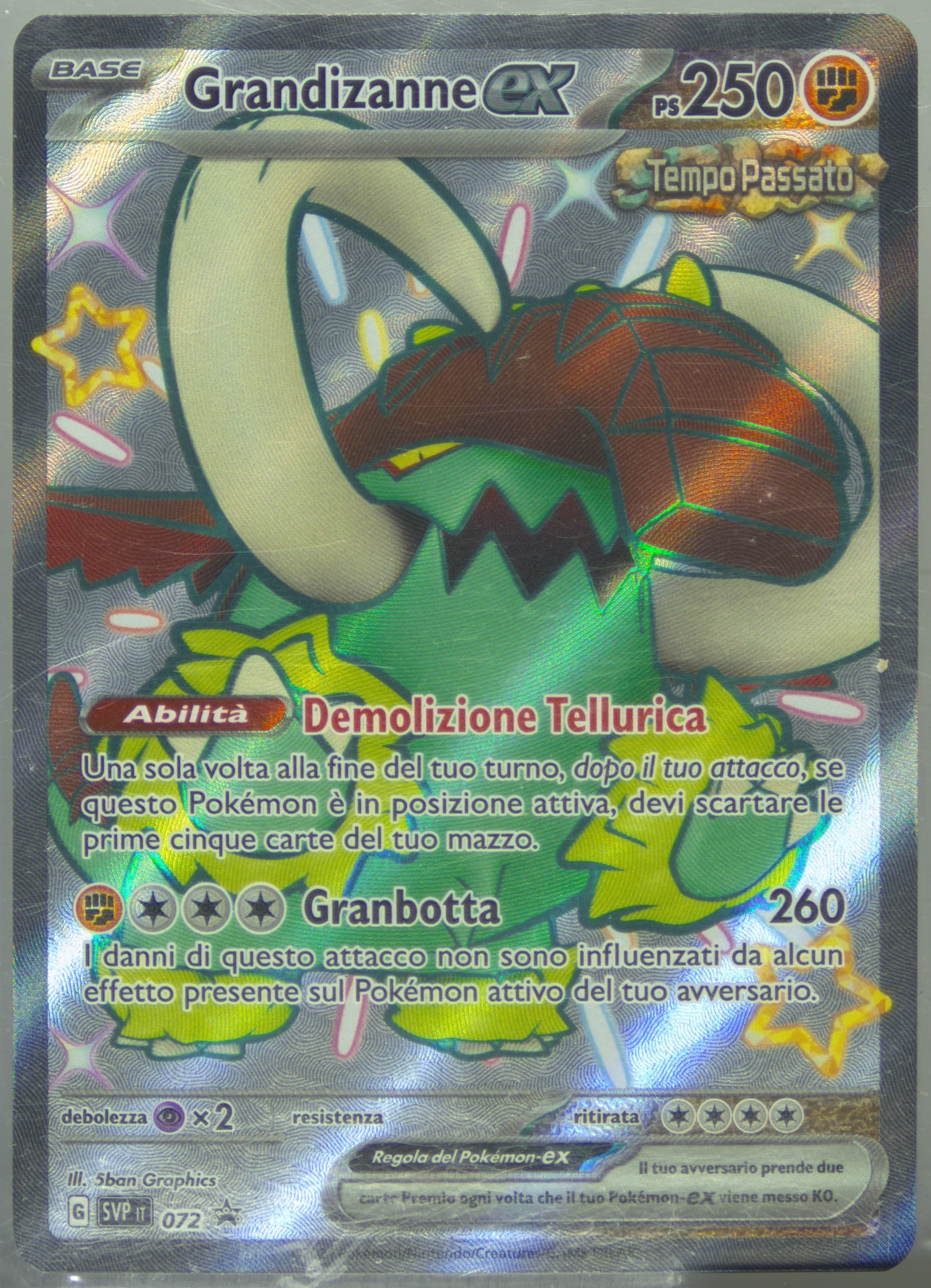 Great Tusk EX Paldean Fates Tin (072) 2024 Pokemon Italian Svp It-SV Black Star Promo