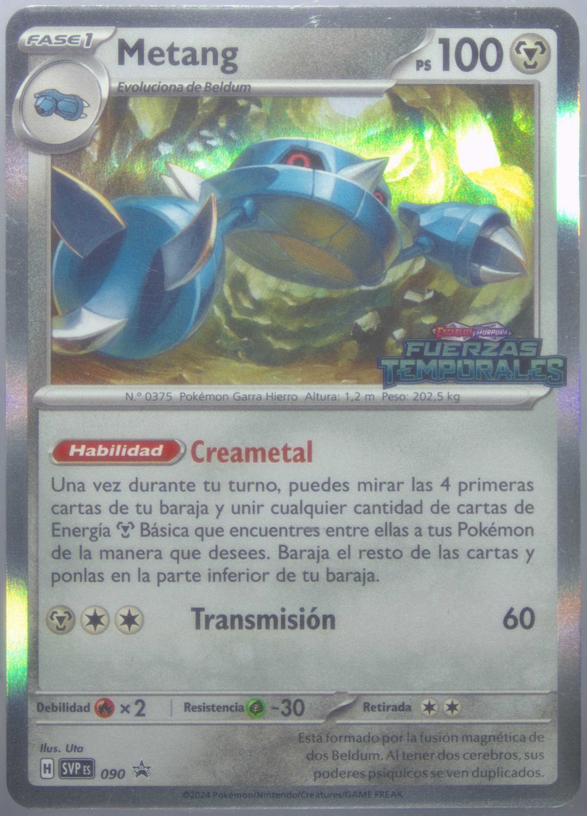 Metang Temporal Forces Prerelease (090) 2024 Pokemon Spanish Svp ES-SV Black Star Promo