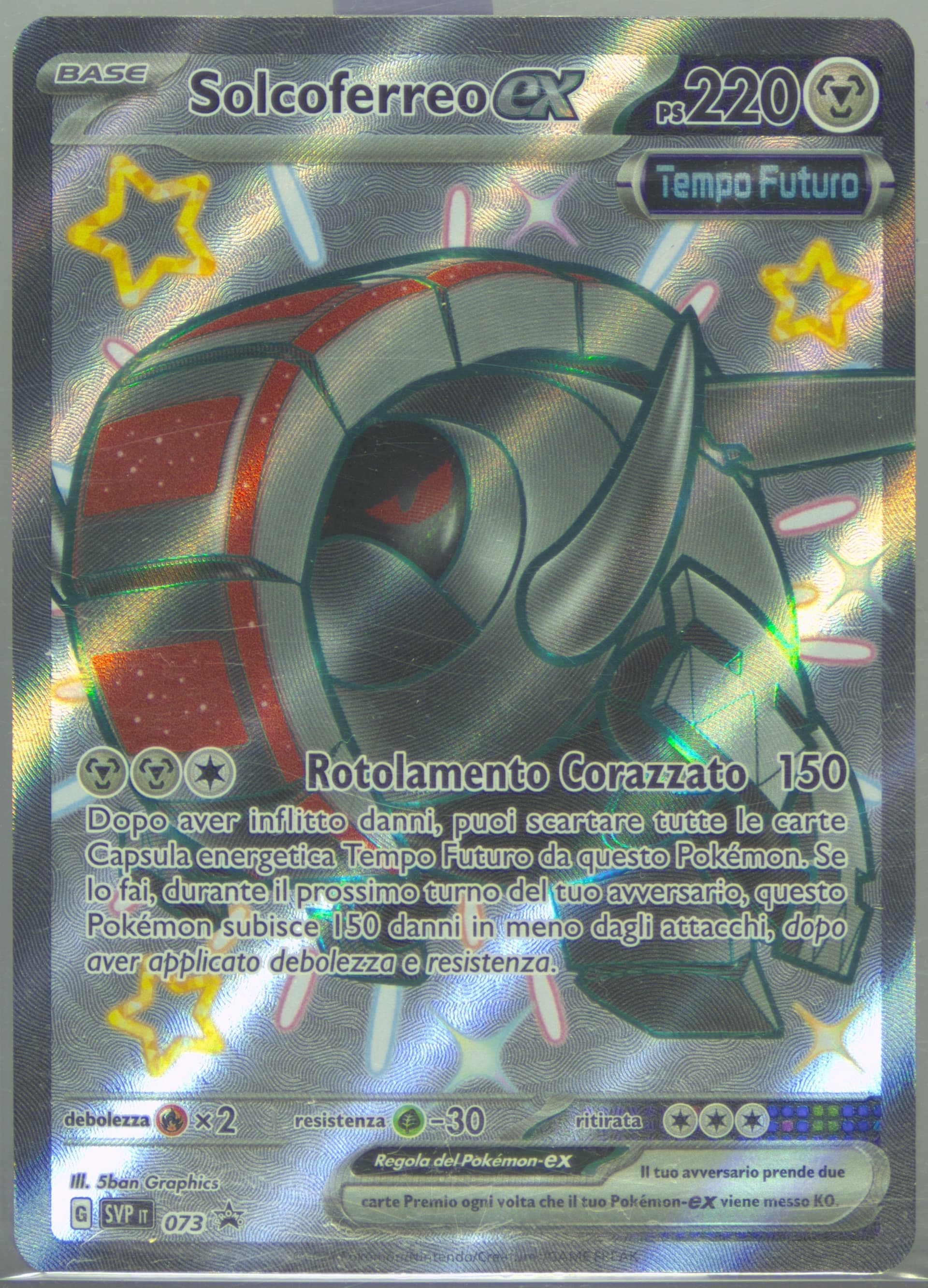 Iron Treads EX Paldean Fates Tin (073) 2024 Pokemon Italian Svp It-SV Black Star Promo