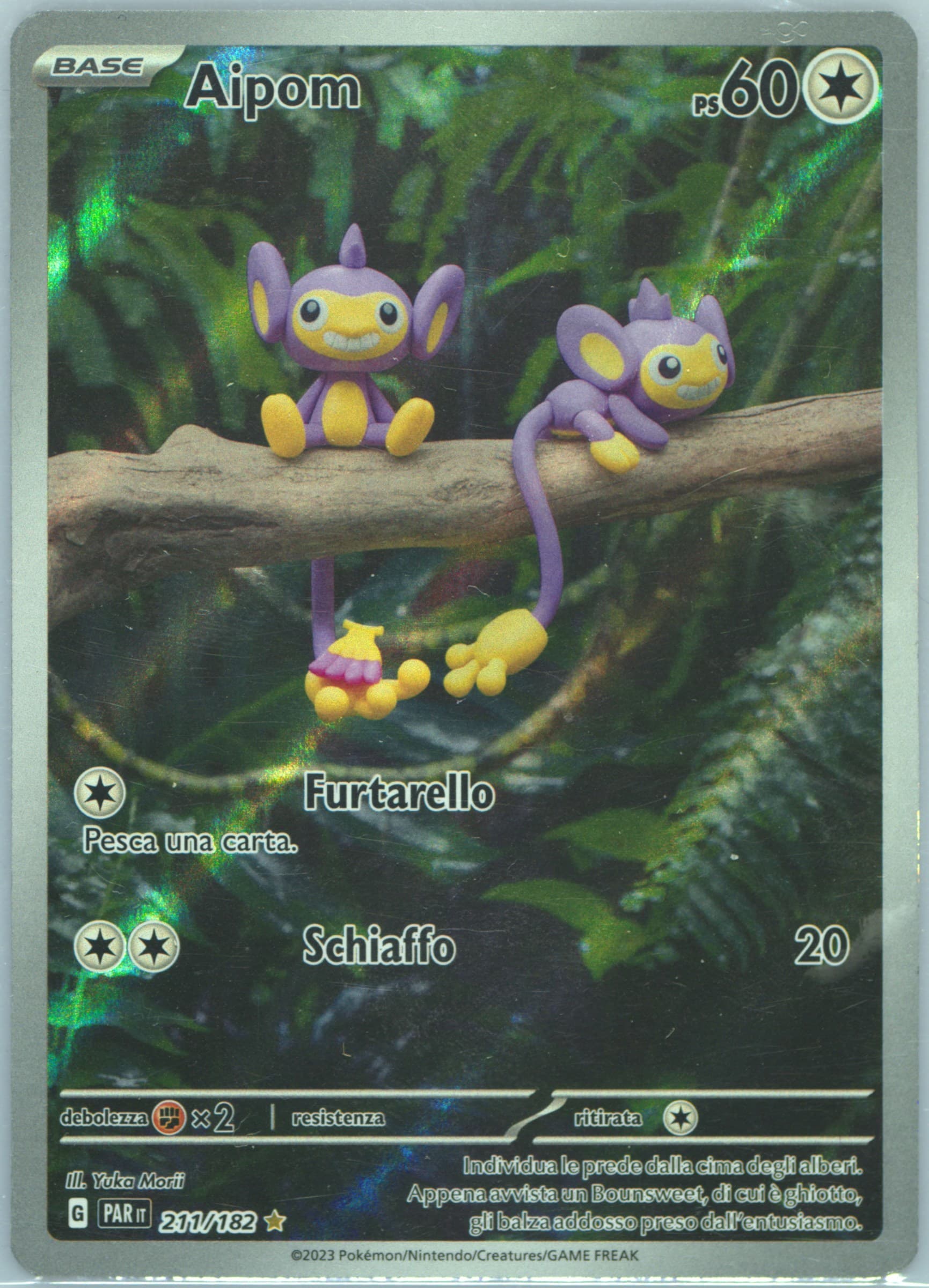 Aipom Illustration Rare (211) 2023 Pokemon Italian Par It-Paradox Rift