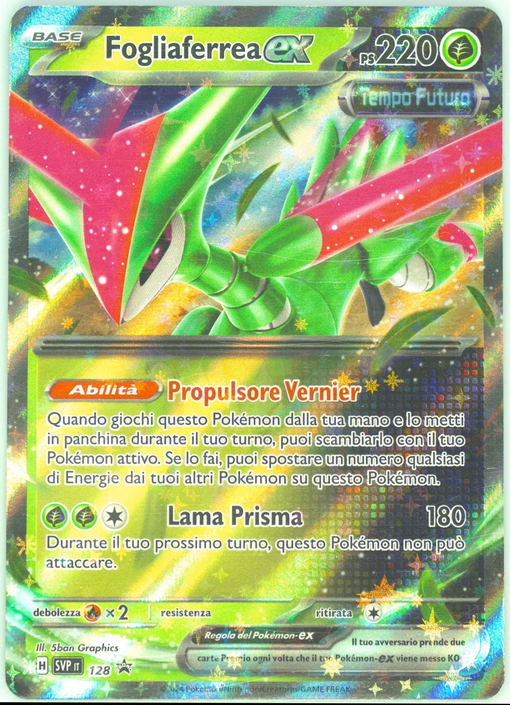 Iron Leaves EX Paradox Clash Tin (128) 2024 Pokemon Italian Svp It-SV Black Star Promo