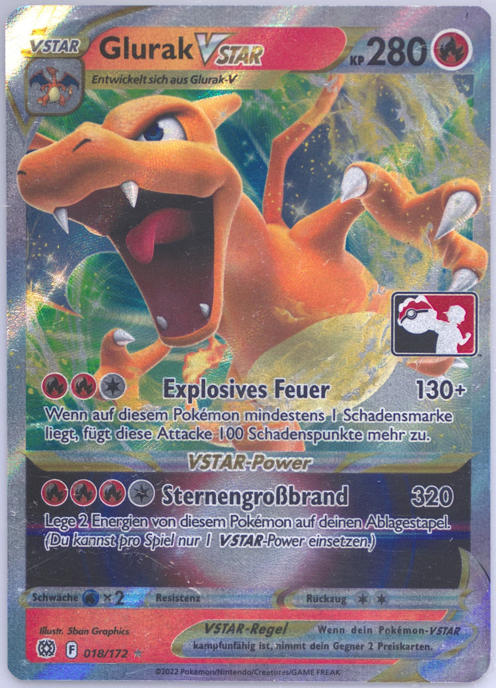 Glurak Vstar German (018) 2023 Pokemon Play! Pokemon Prize Pack: Series 2