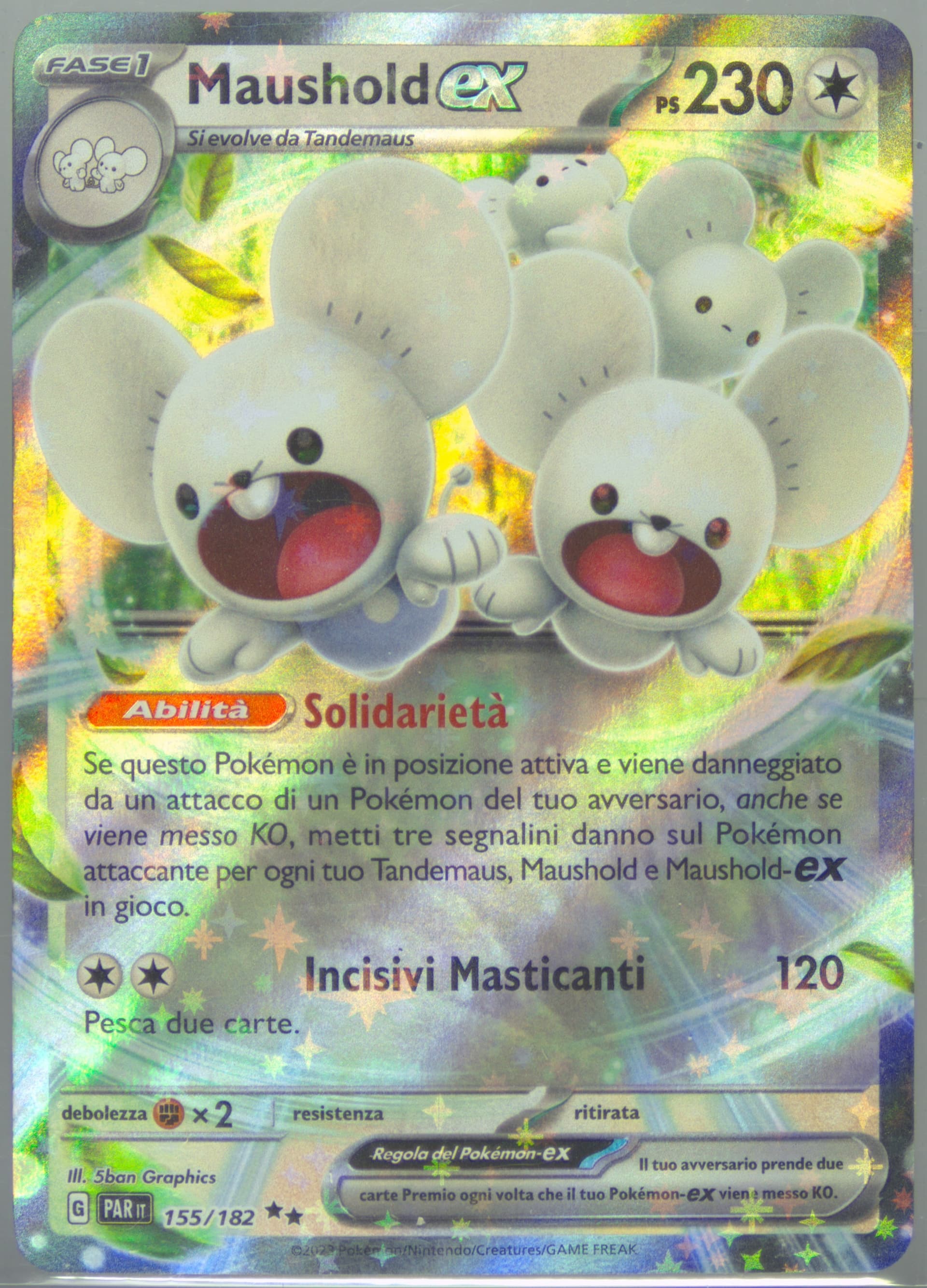 Maushold EX (155) 2023 Pokemon Italian Par It-Paradox Rift