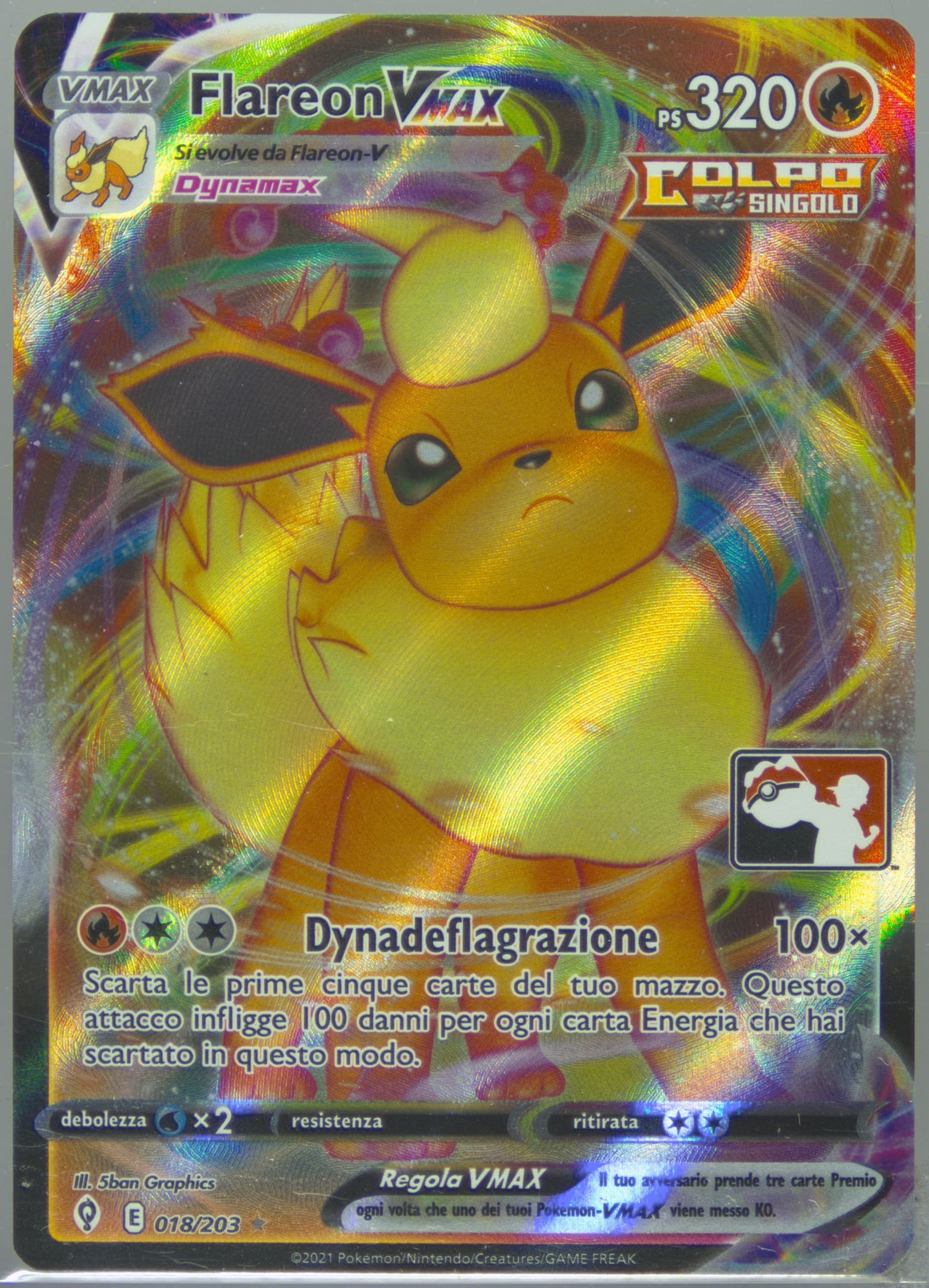 Full Art/Flareon Vmax Italian (018) 2022-2023 Pokemon Play! Pokemon Prize Pack