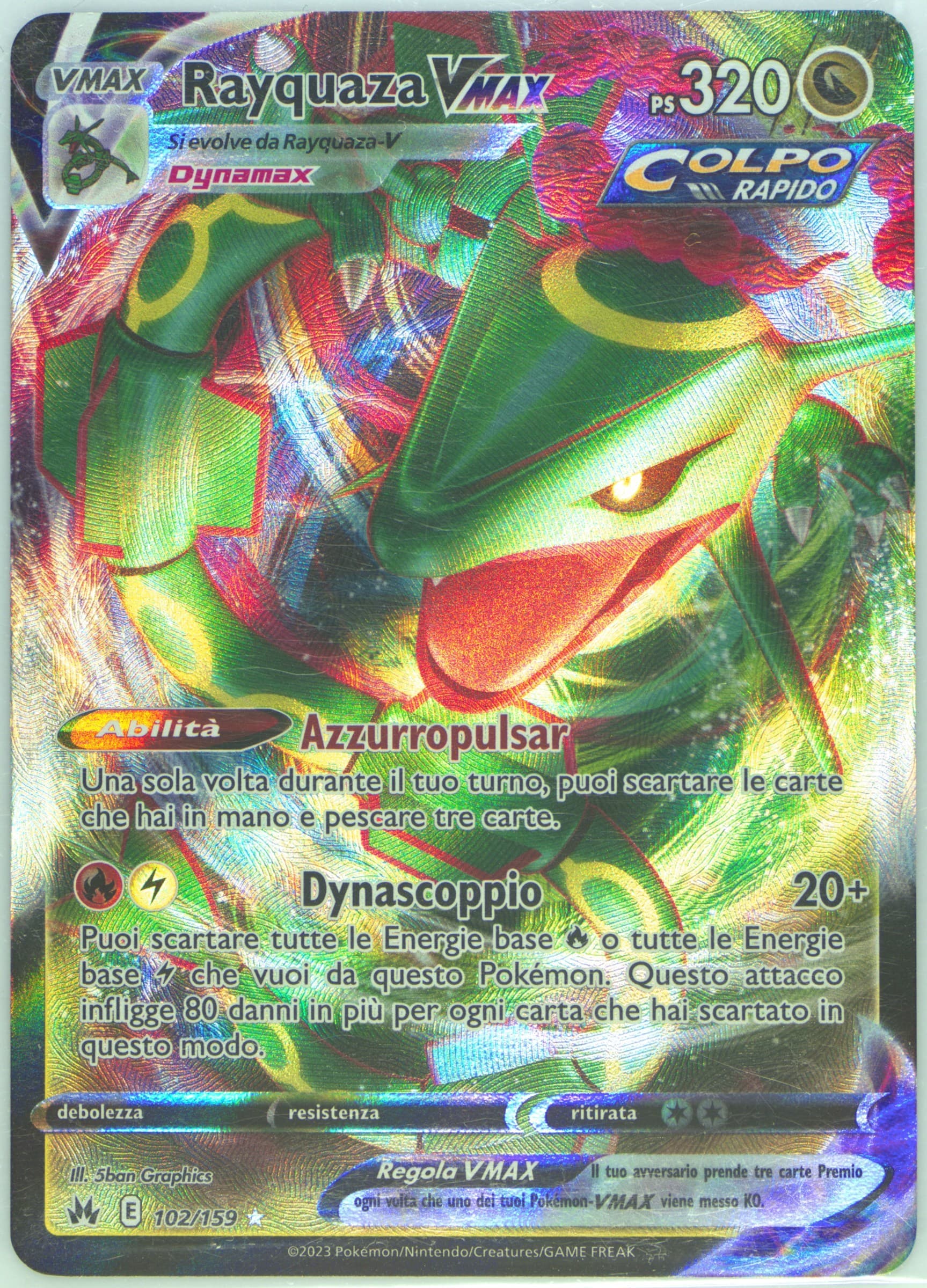 Full Art/Rayquaza Vmax Italian (102) 2023 Pokemon Sword and Shield Crown Zenith
