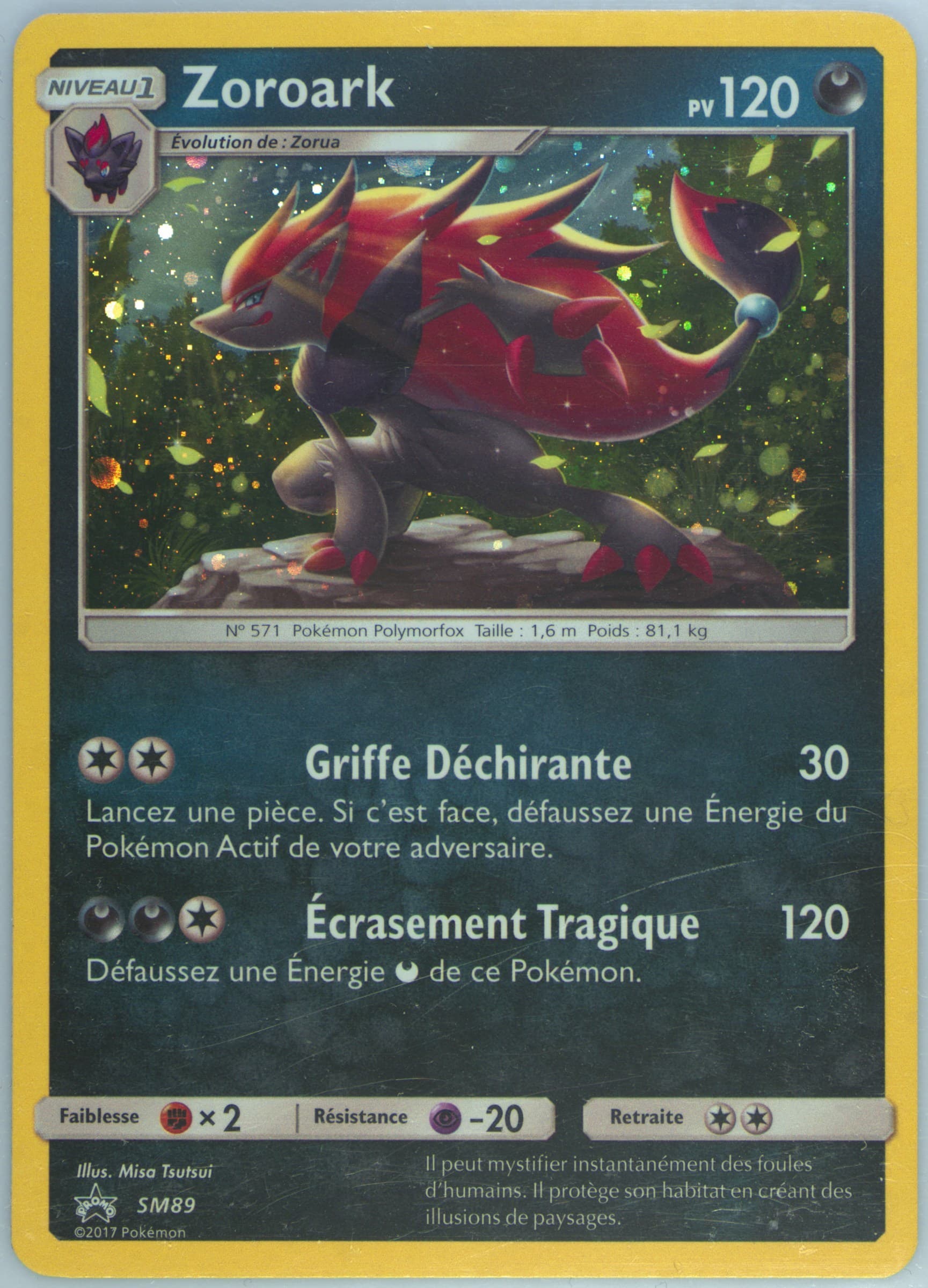 Zoroark-Holo Shining Legends Pin Collection-French (SM89) 2017 Pokemon SM Black Star Promo