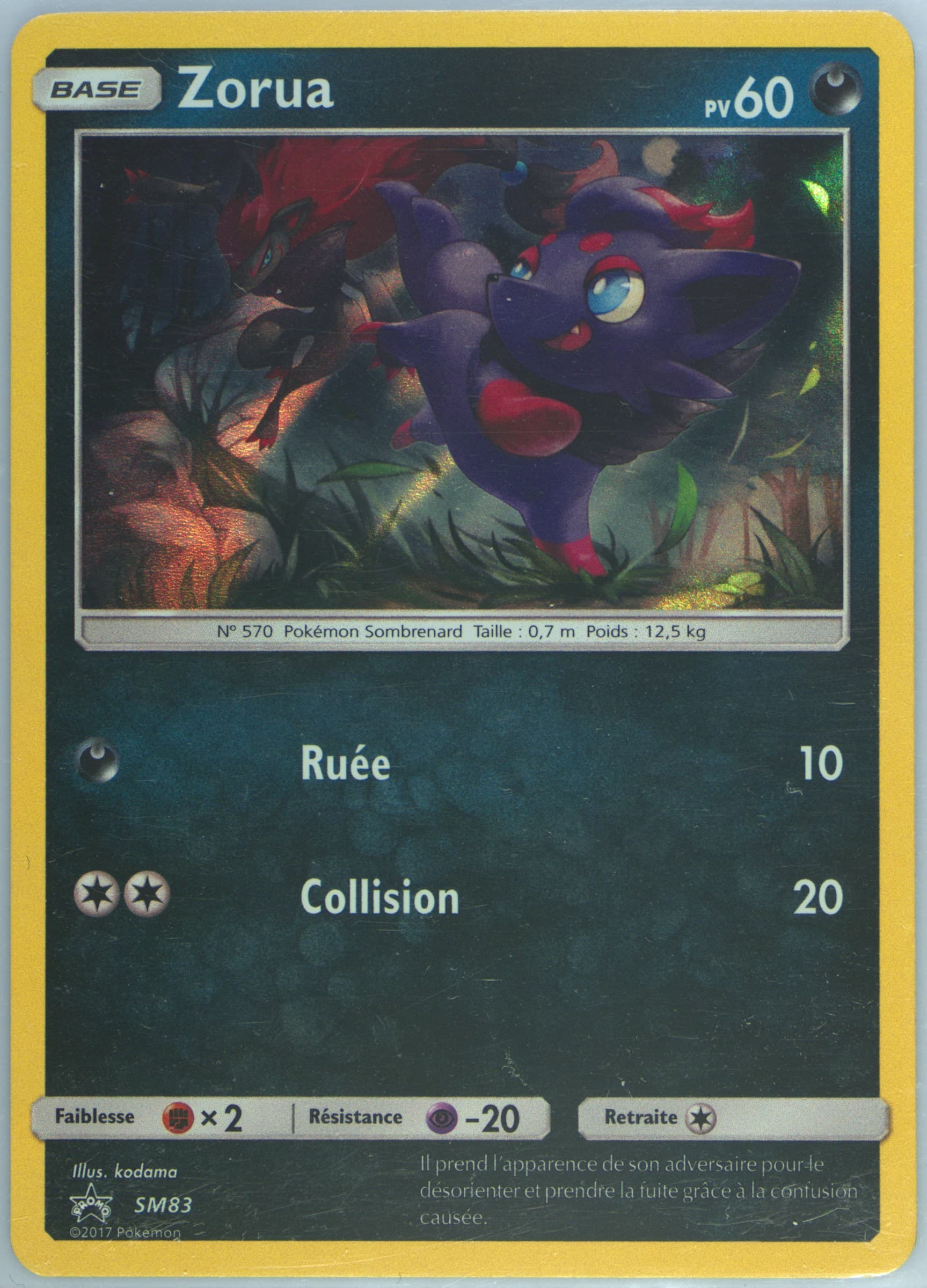 Zorua-Holo Shining Legends Special Collection-French (SM83) 2017 Pokemon SM Black Star Promo