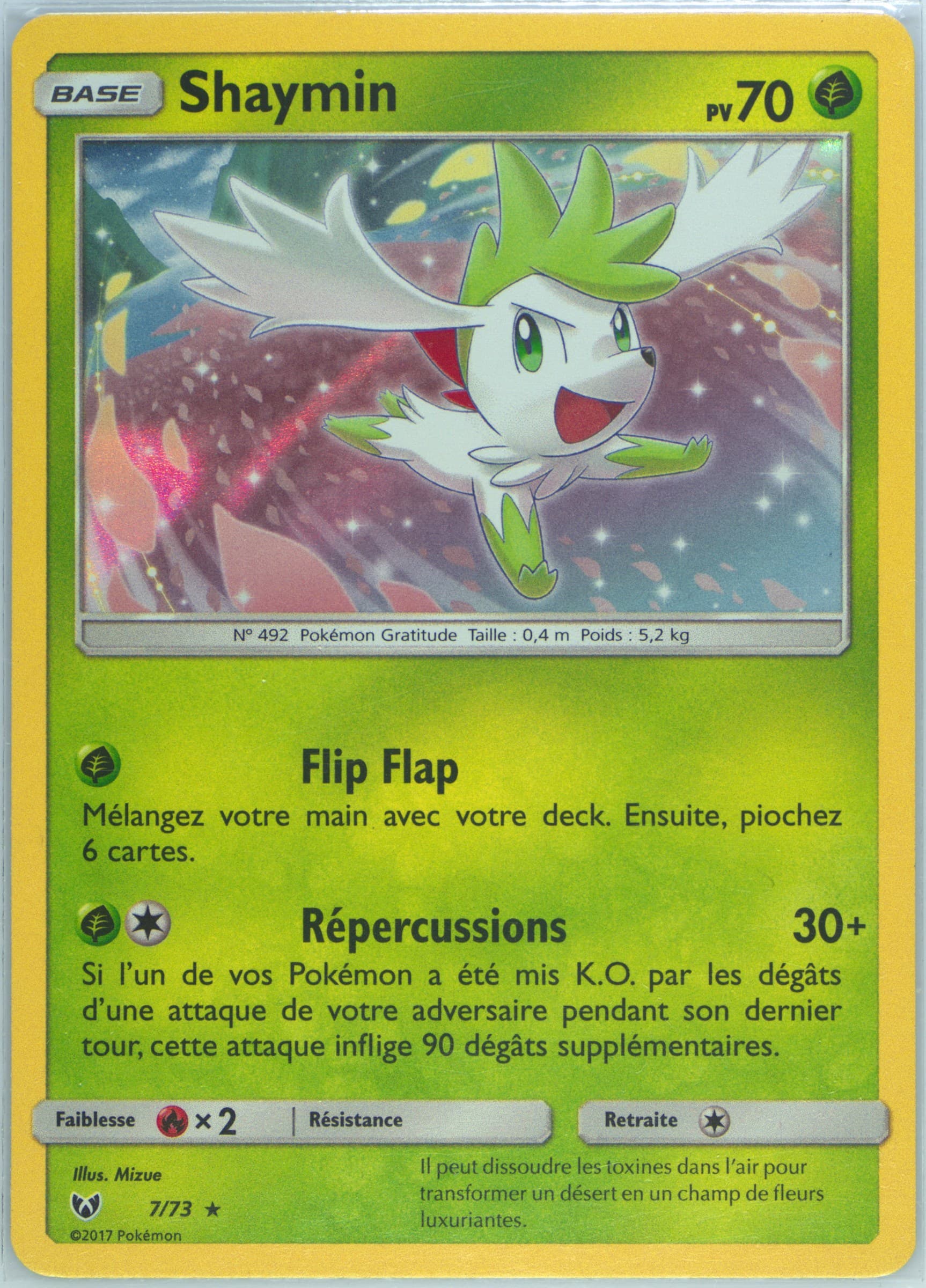Shaymin-Holo French (7) 2017 Pokemon Sun & Moon Shining Legends