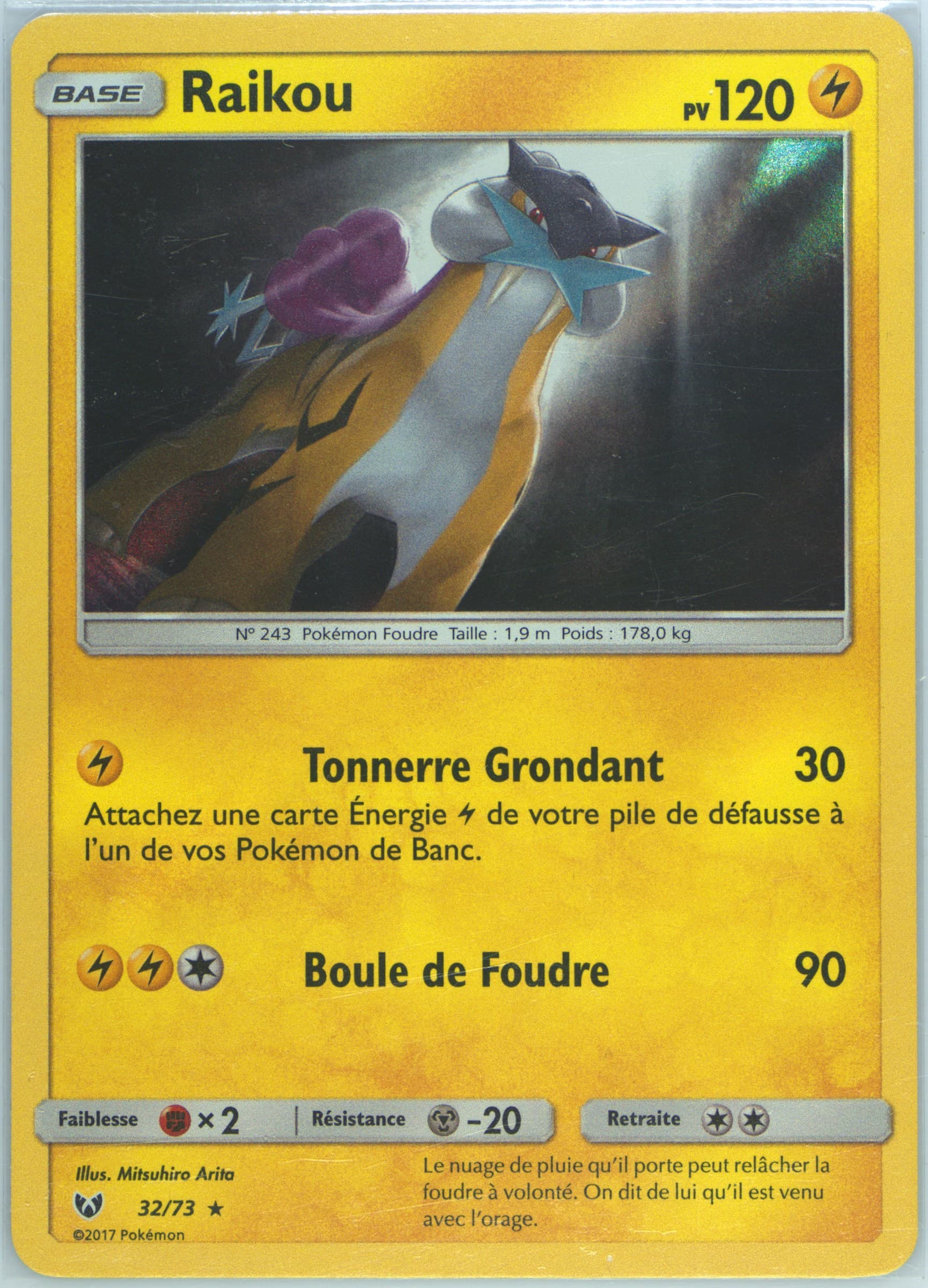 Raikou-Holo French (32) 2017 Pokemon Sun & Moon Shining Legends