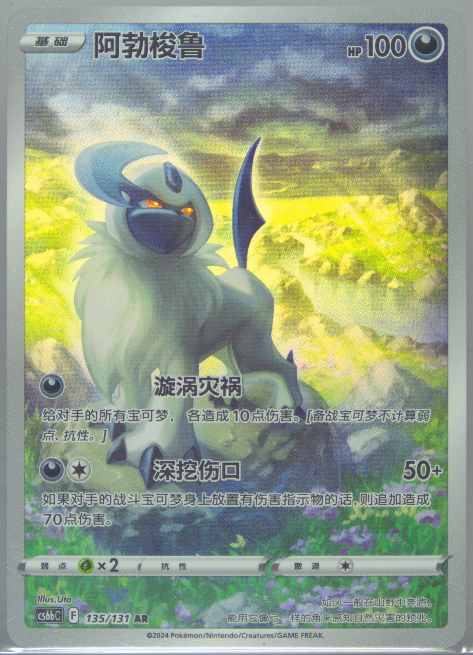 Absol Art Rare (135) 2024 Pokemon Simplified Chinese Cs6b C-Marine Shadow: Banish