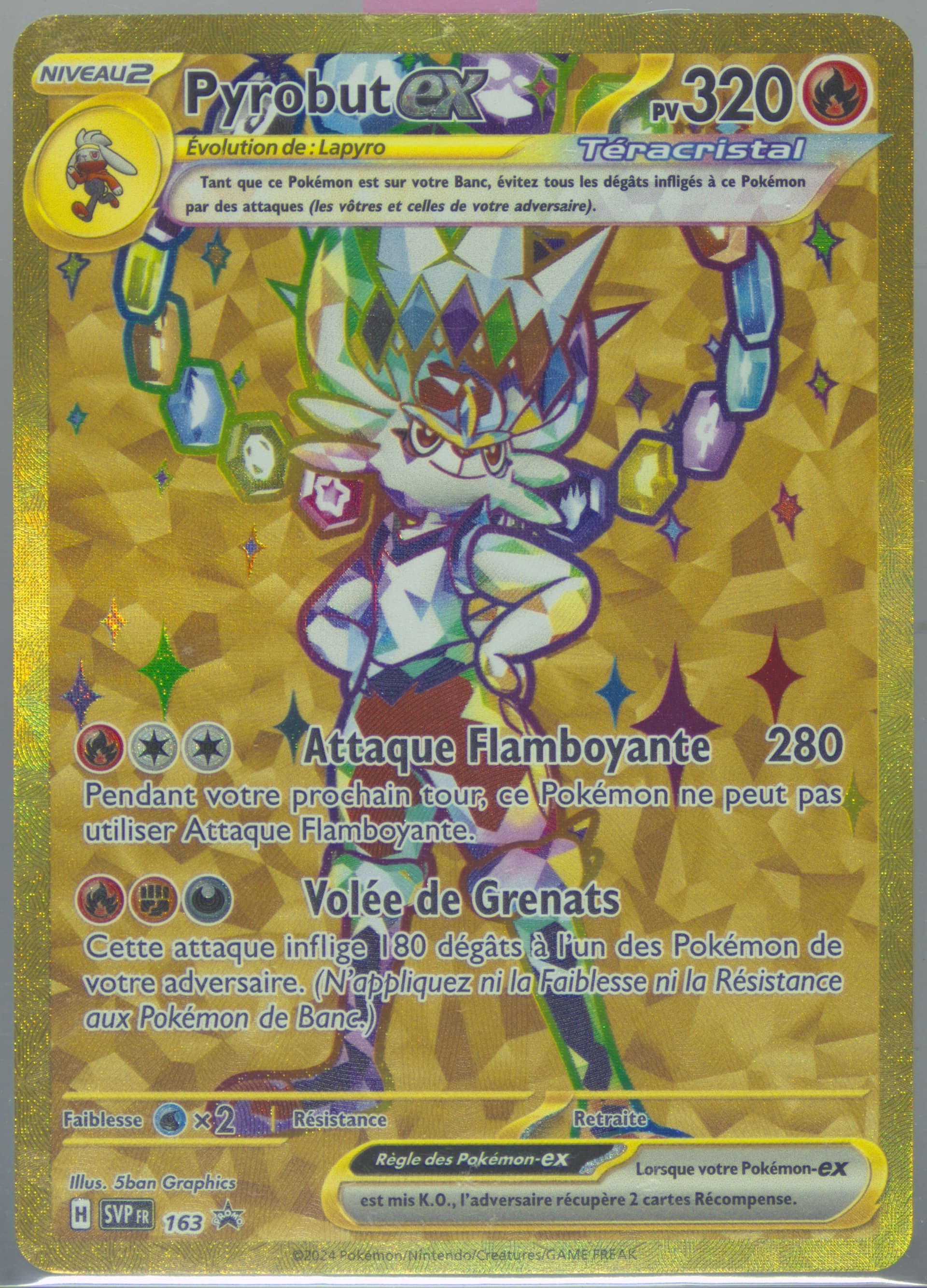 Cinderace EX Terapagos EX Ultra-Premium Collection (163) 2024 Pokemon French Svp FR-SV Black Star Promo