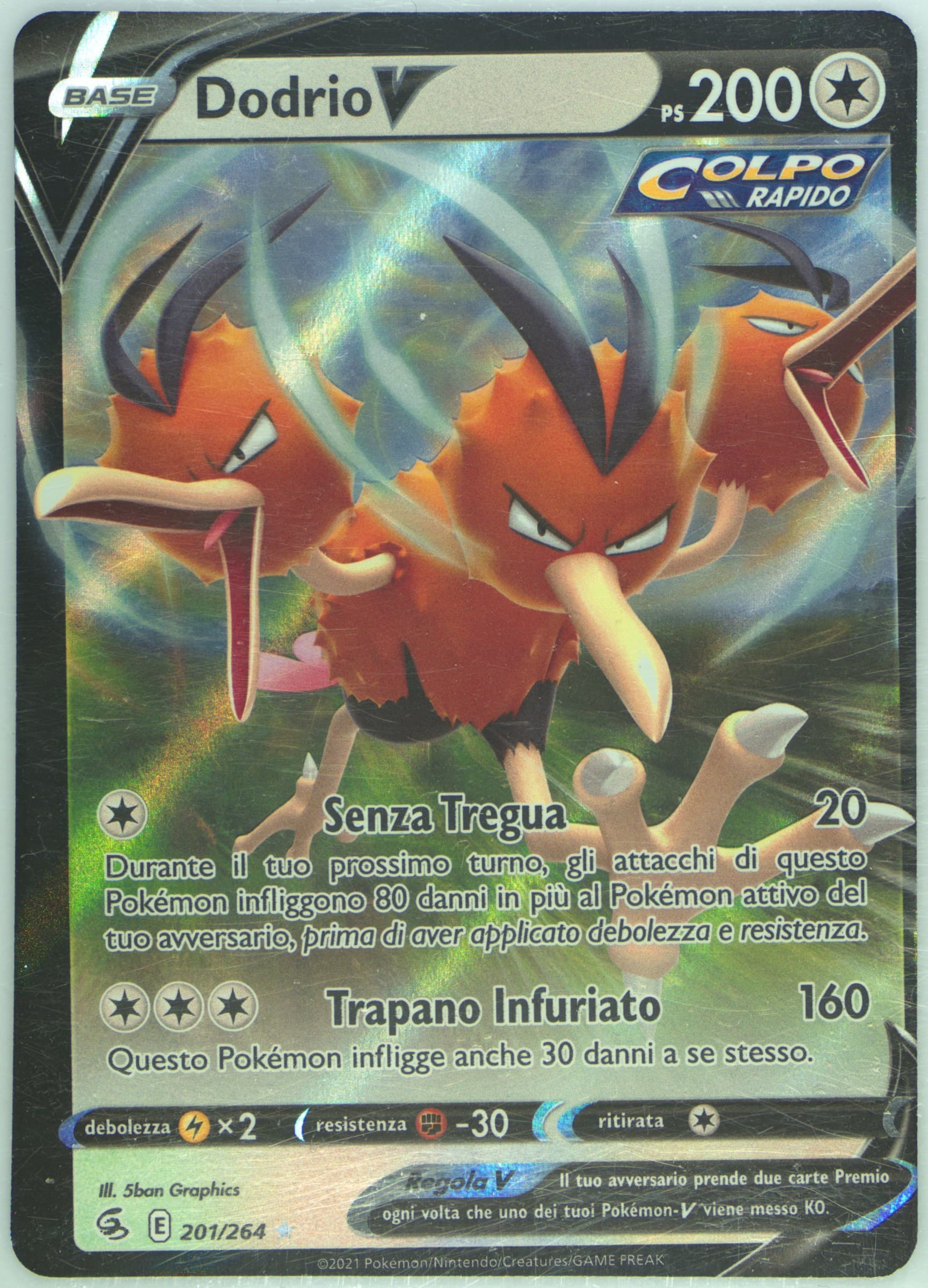 Dodrio V Italian (201) 2021 Pokemon Sword & Shield Fusion Strike