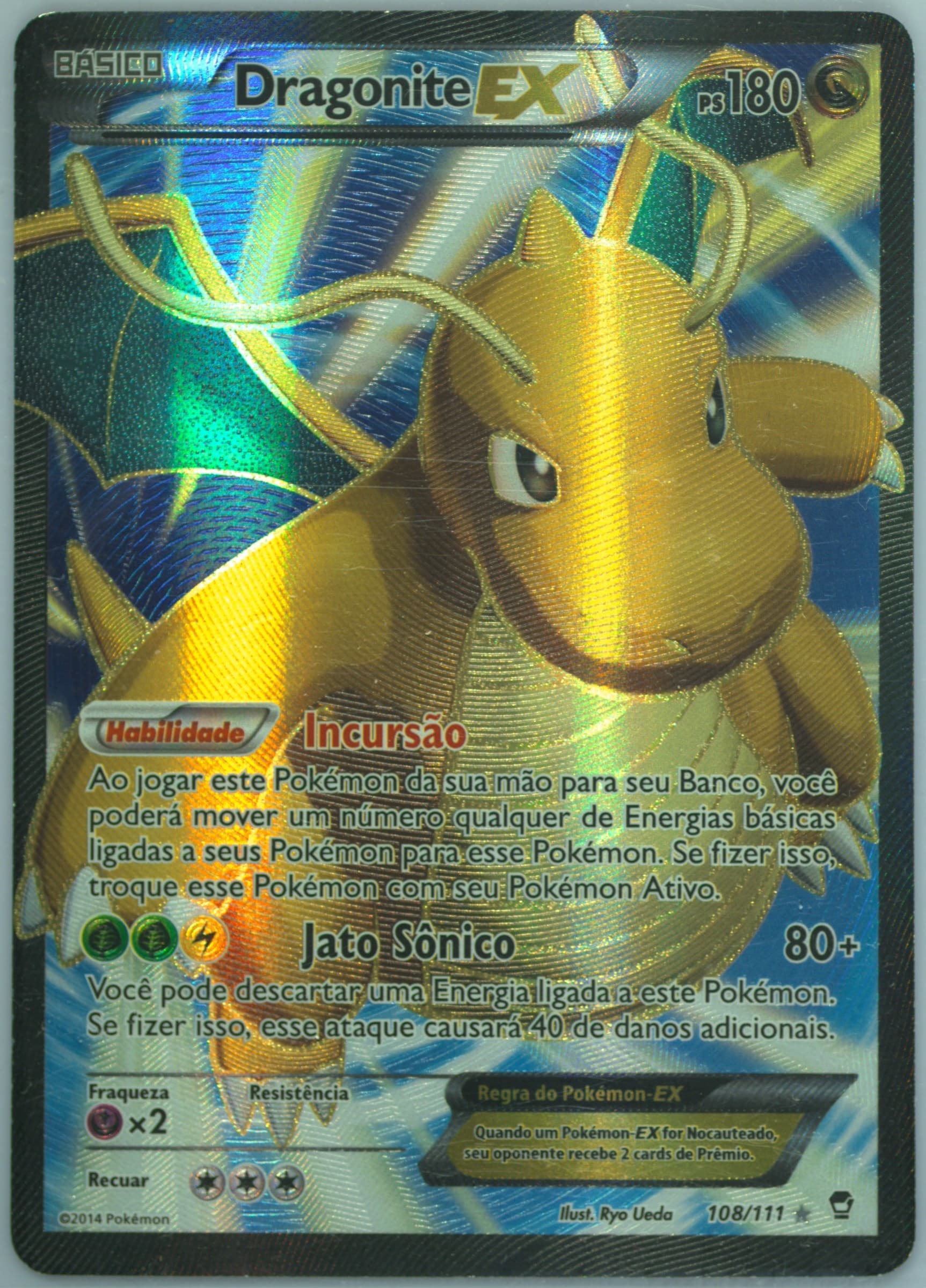 Dragonite EX Portuguese (108) 2014 Pokemon XY Furious Fists