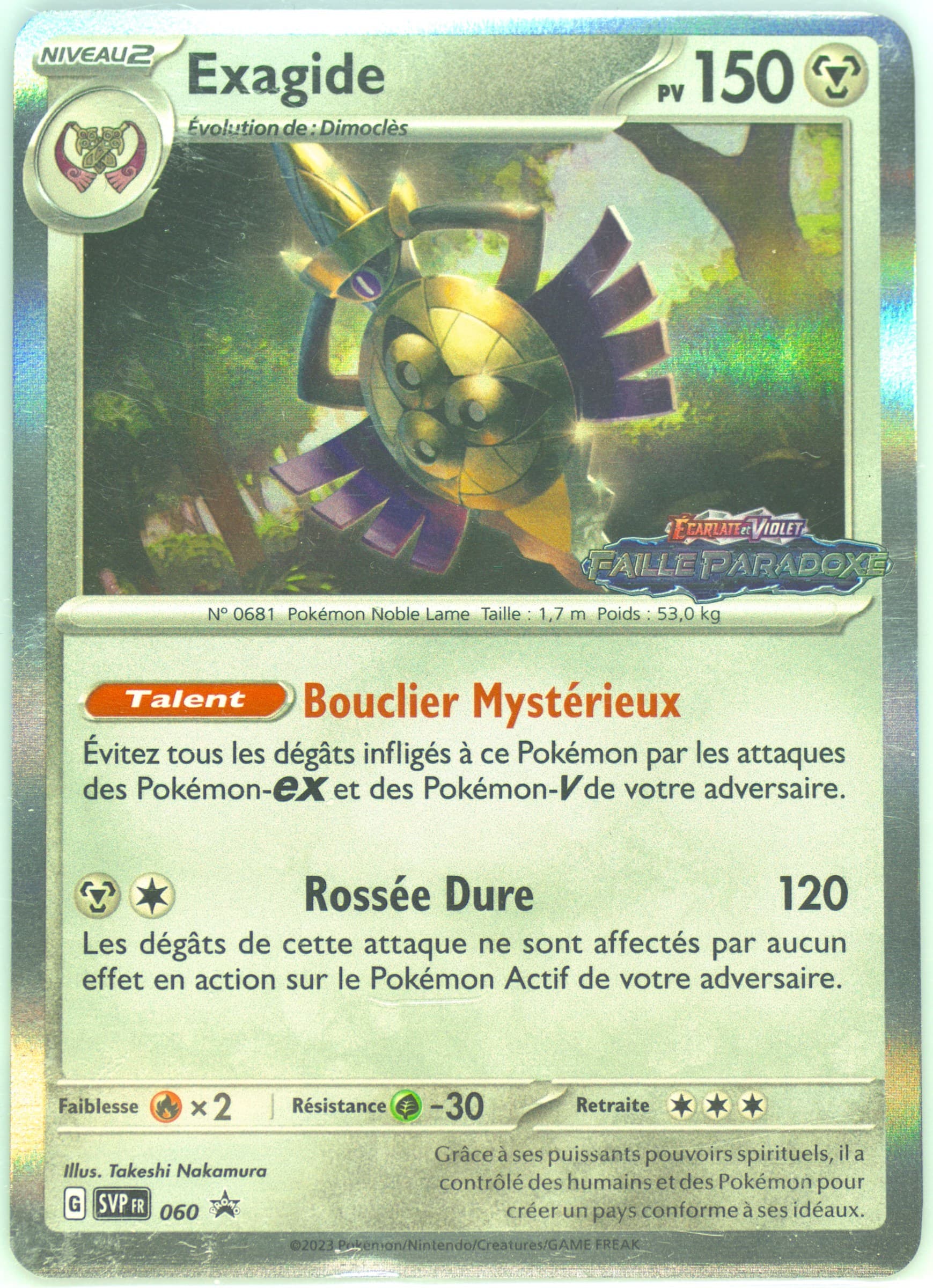 Aegislash Paradox Rift Prerelease (060) 2023 Pokemon French Svp FR-SV Black Star Promo