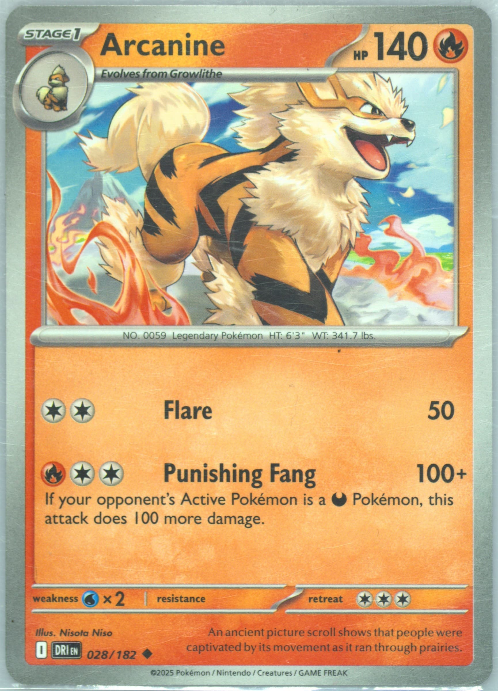 Arcanine (028) 2025 Pokemon Dri EN-Destined Rivals