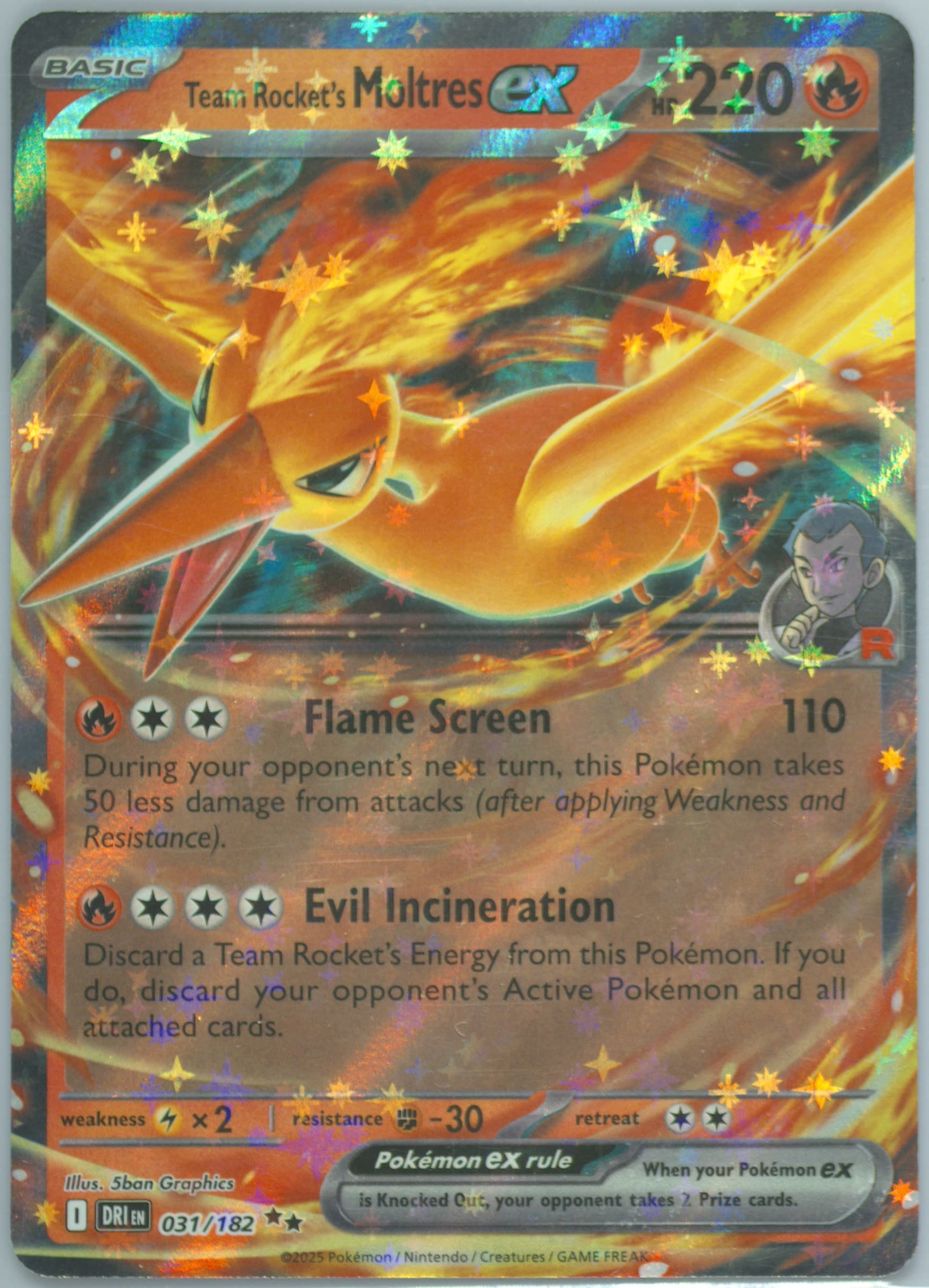 Team Rocket's Moltres EX (031) 2025 Pokemon Dri EN-Destined Rivals
