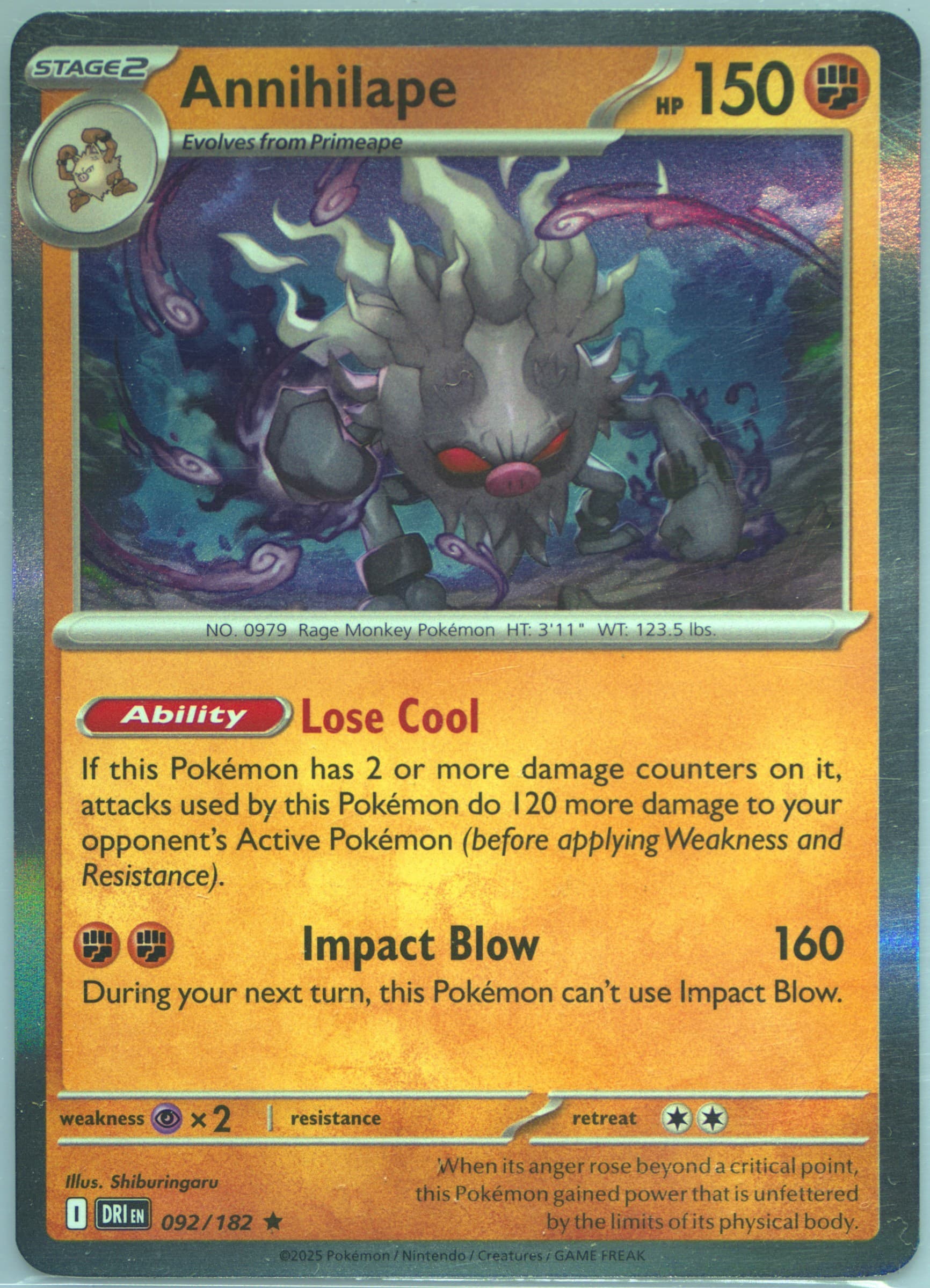 Annihilape (092) 2025 Pokemon Dri EN-Destined Rivals