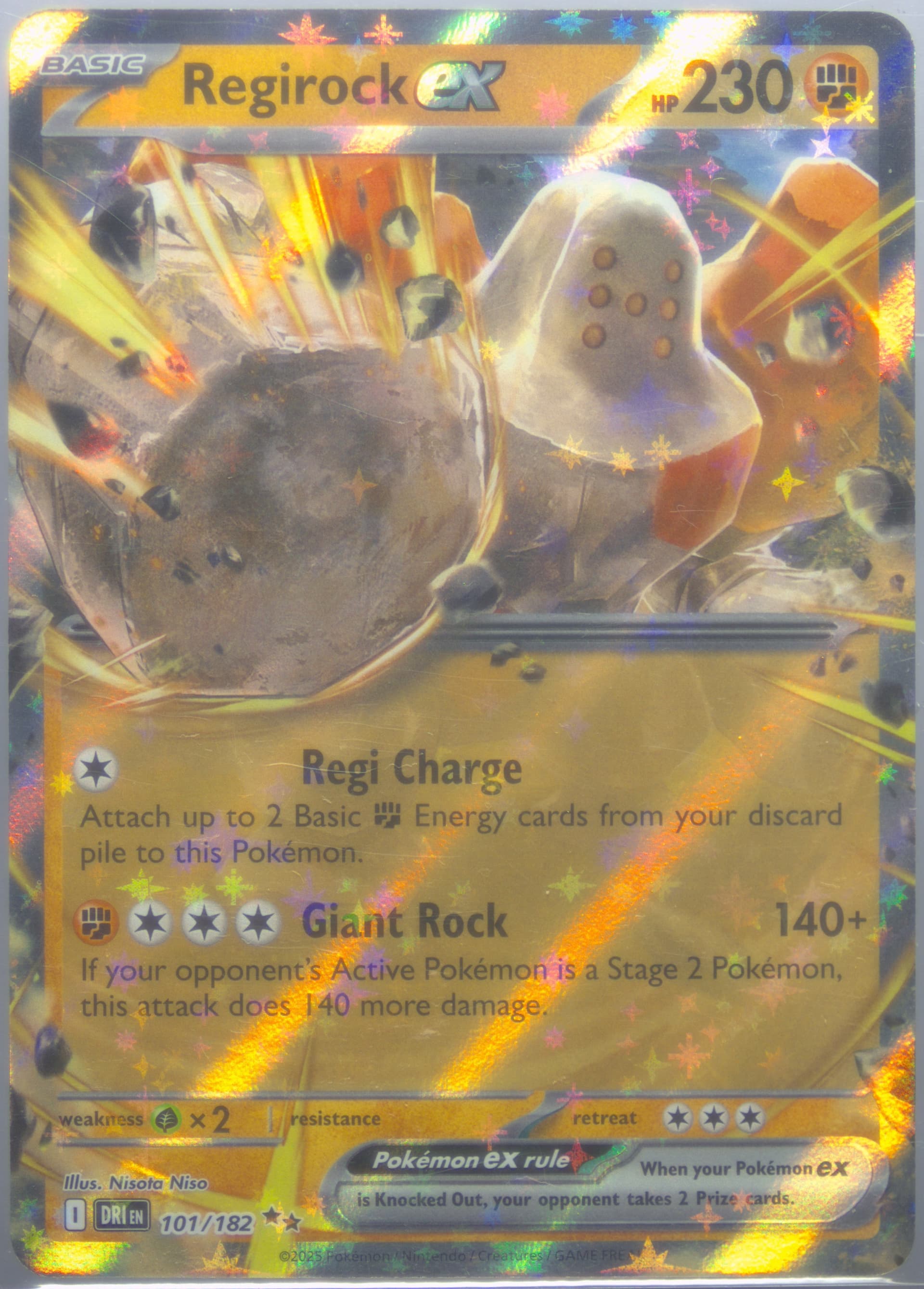 Regirock EX (101) 2025 Pokemon Dri EN-Destined Rivals