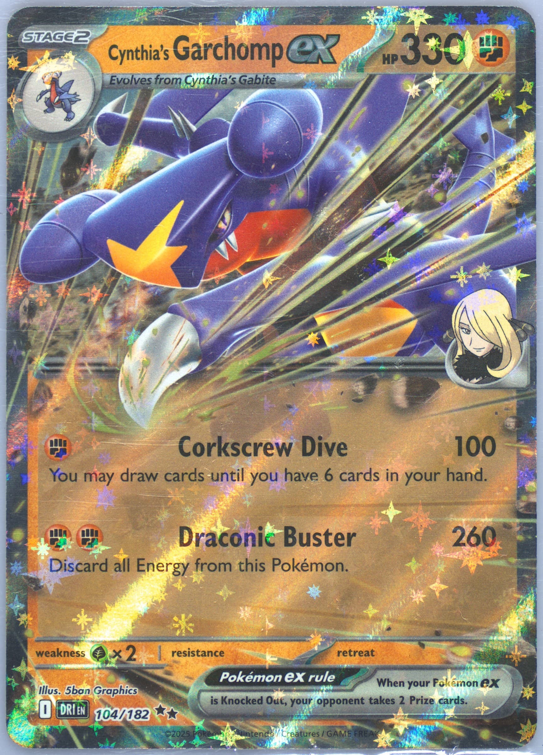 Cynthia's Garchomp EX (104) 2025 Pokemon Dri EN-Destined Rivals