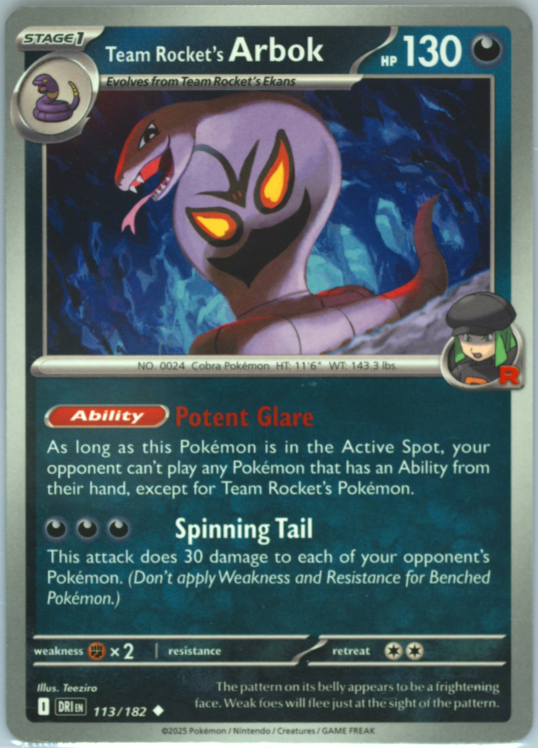 Team Rocket's Arbok (113) 2025 Pokemon Dri EN-Destined Rivals
