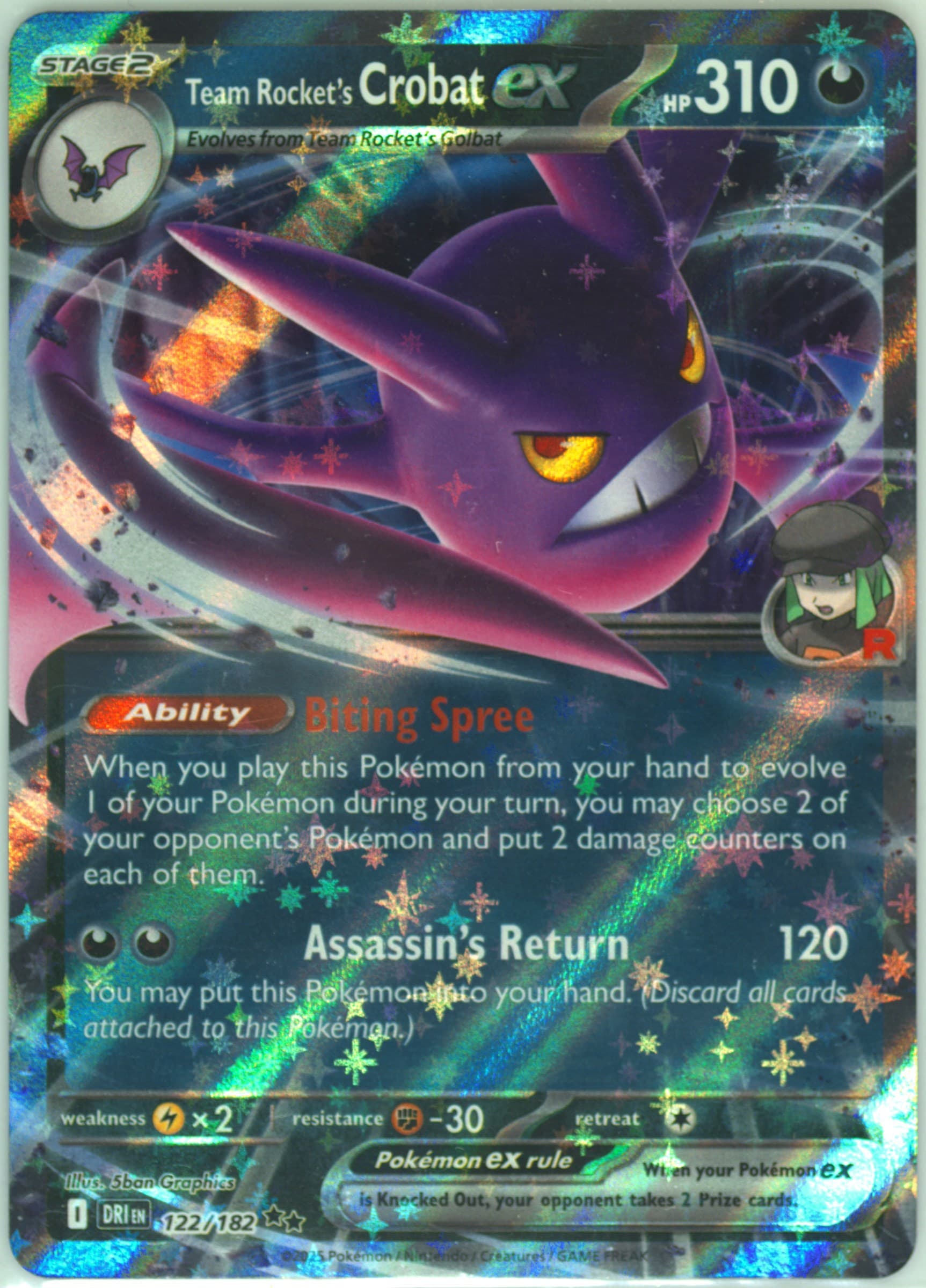 Team Rocket's Crobat EX (122) 2025 Pokemon Dri EN-Destined Rivals