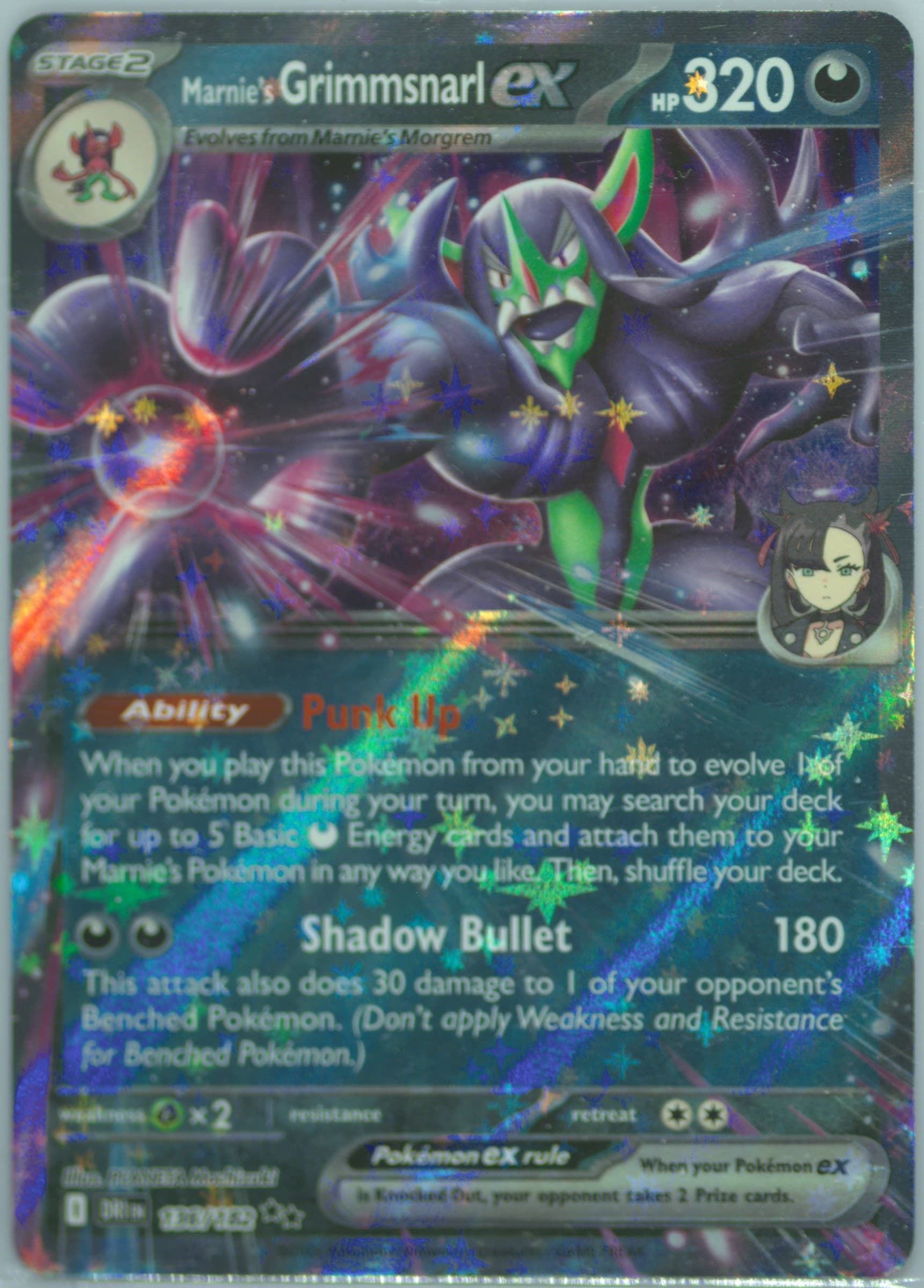 Marnie's Grimmsnarl EX (136) 2025 Pokemon Dri EN-Destined Rivals
