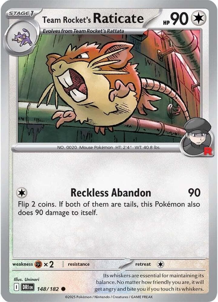 Team Rocket's Raticate (148) 2025 Pokemon Dri EN-Destined Rivals